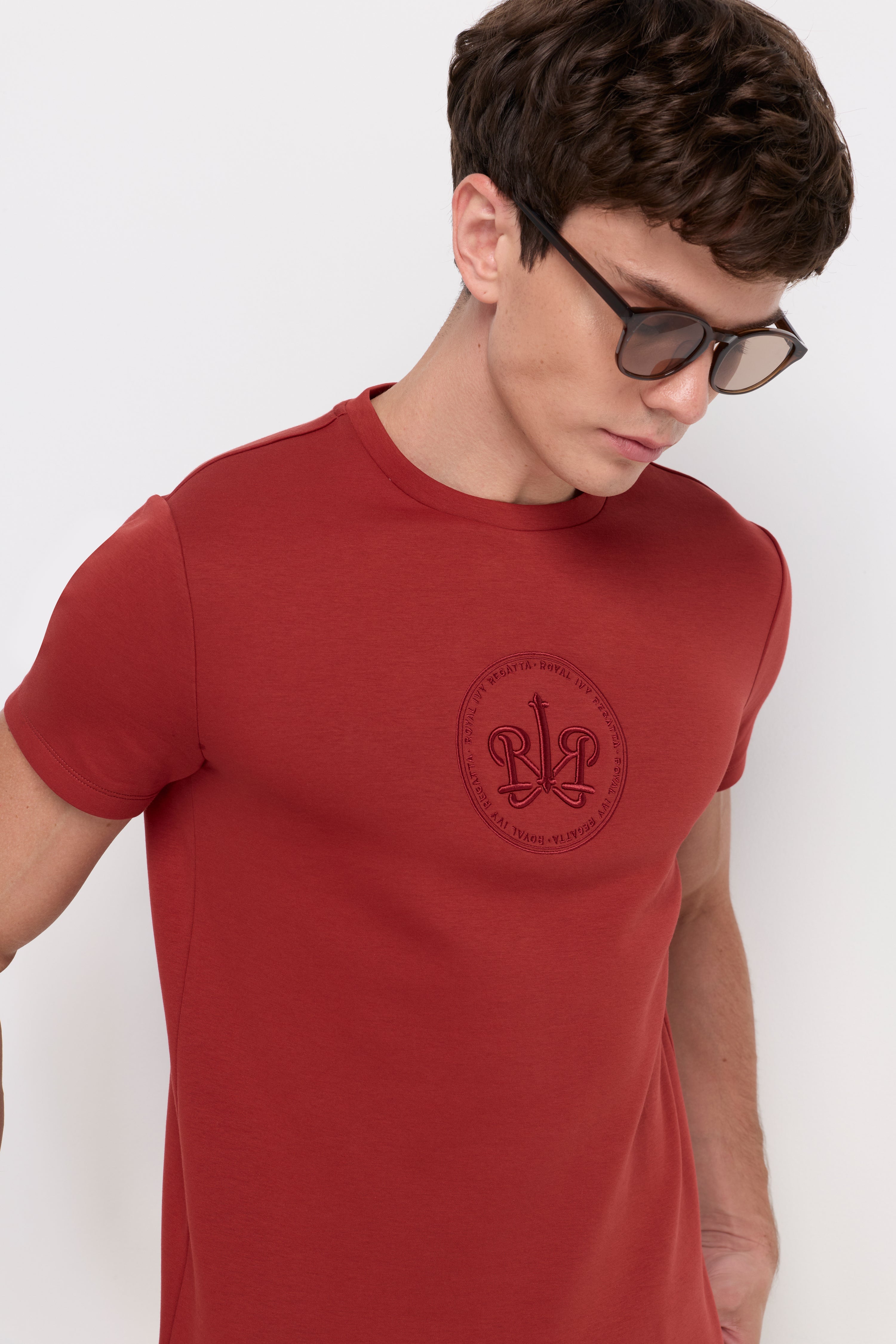 Embroidered Crest T-Shirt Red