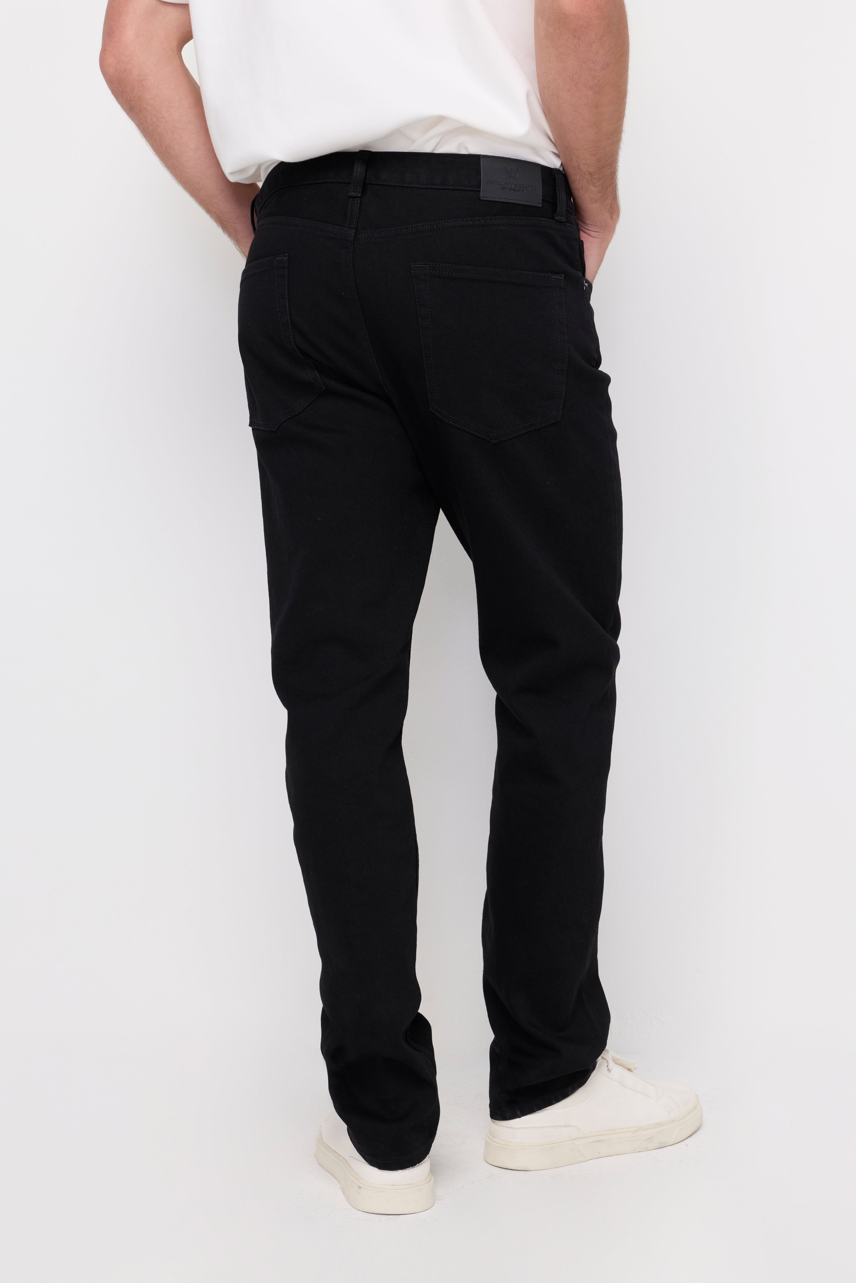 Black Denim Washed Strech Jeans Black