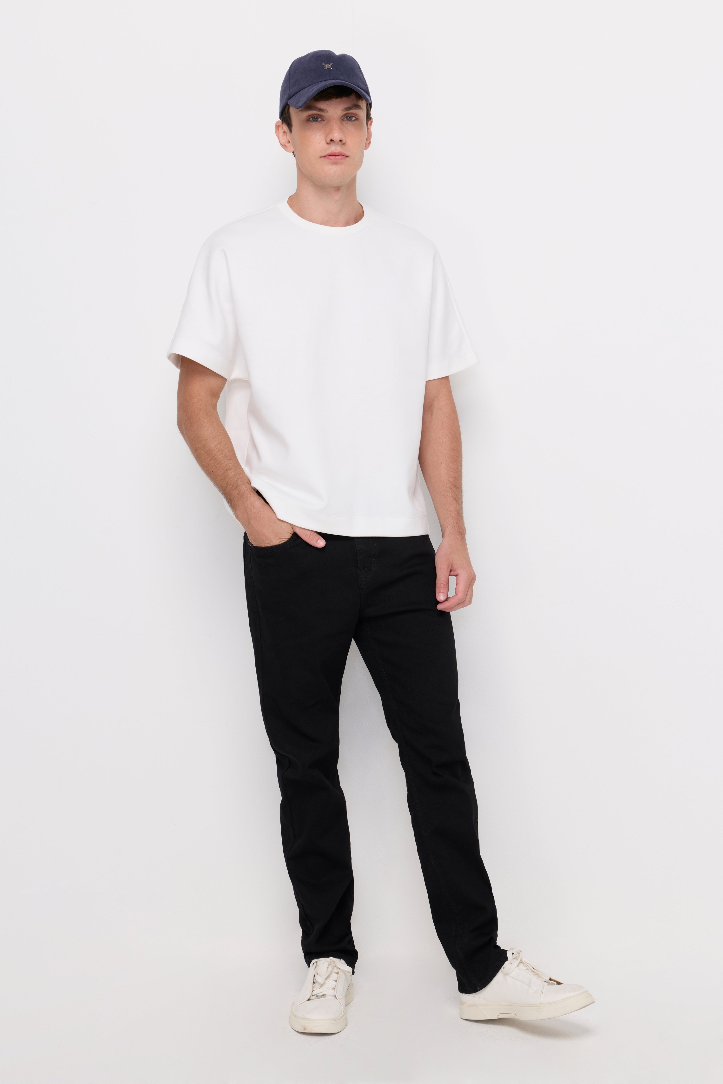 Black Denim Washed Strech Jeans Black