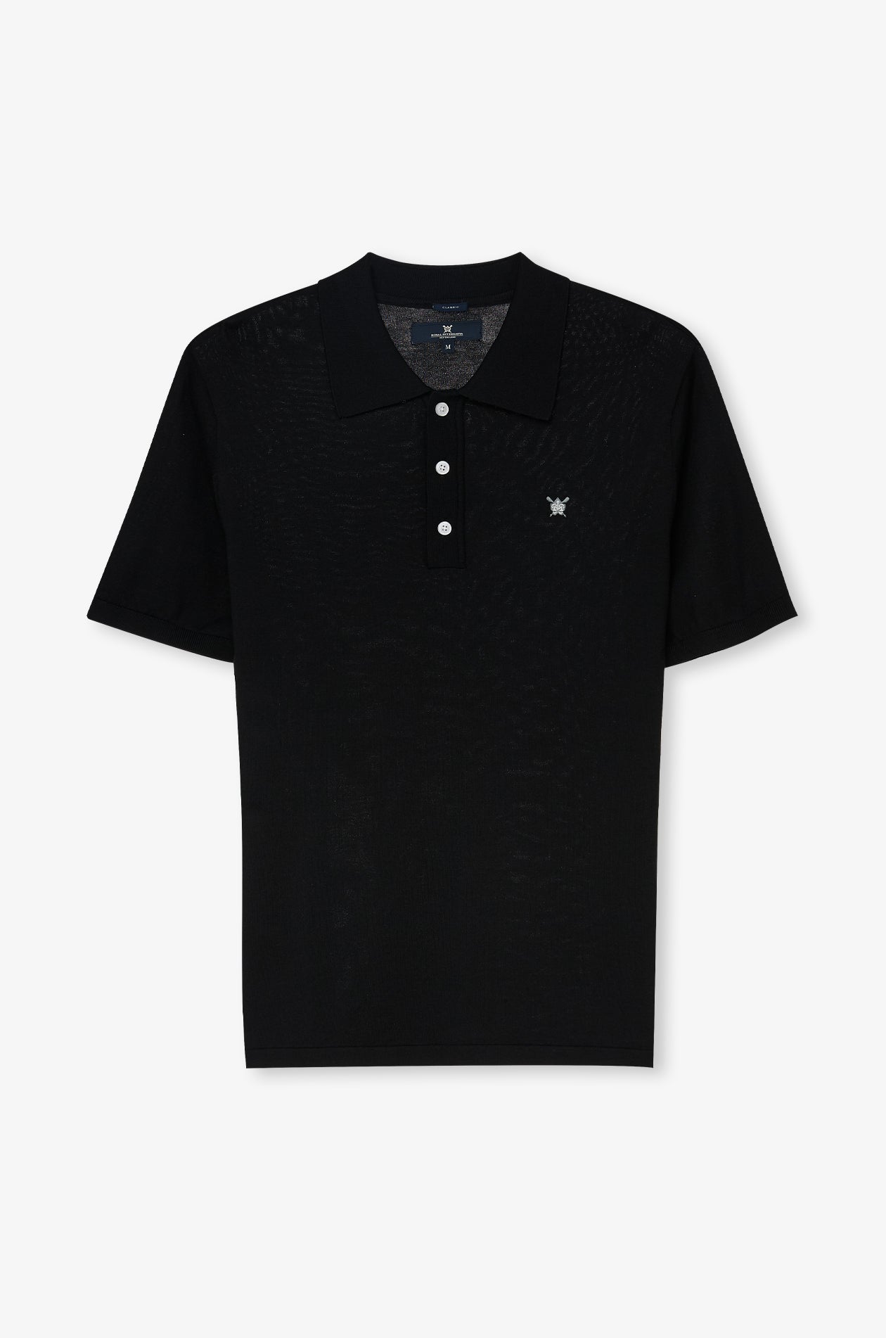 Pique Knitwear Polo Cotton Black