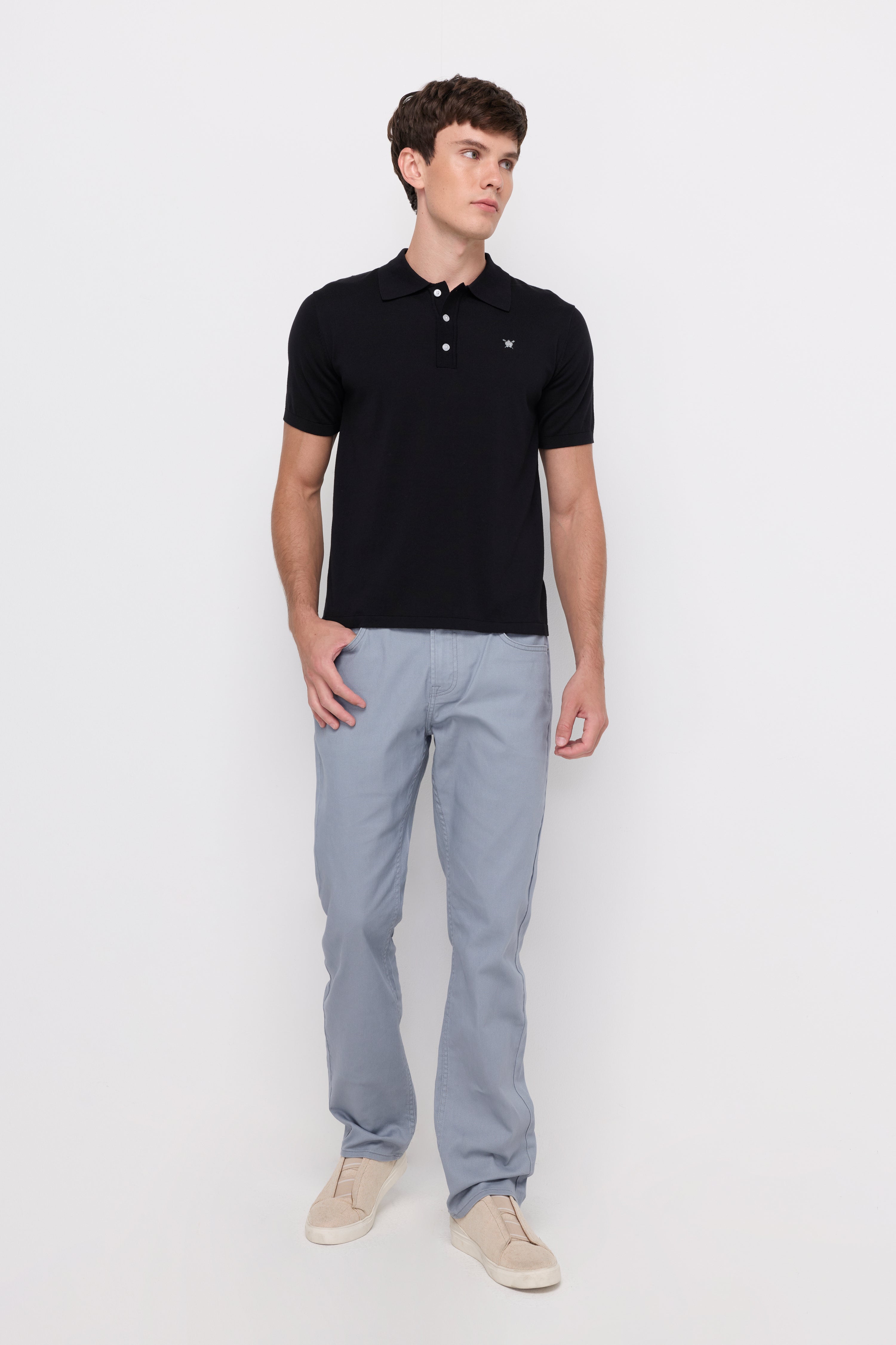 Pique Knitwear Polo Cotton Black