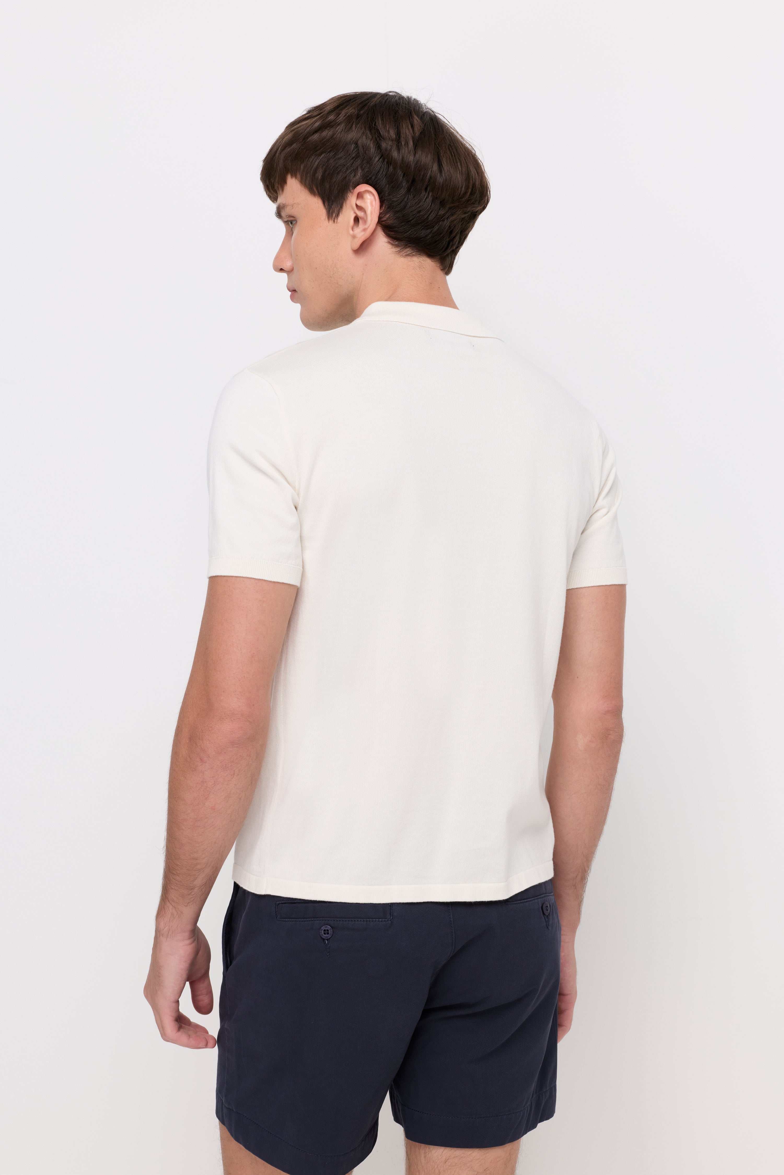 Pique Knitwear Polo Cotton Cream