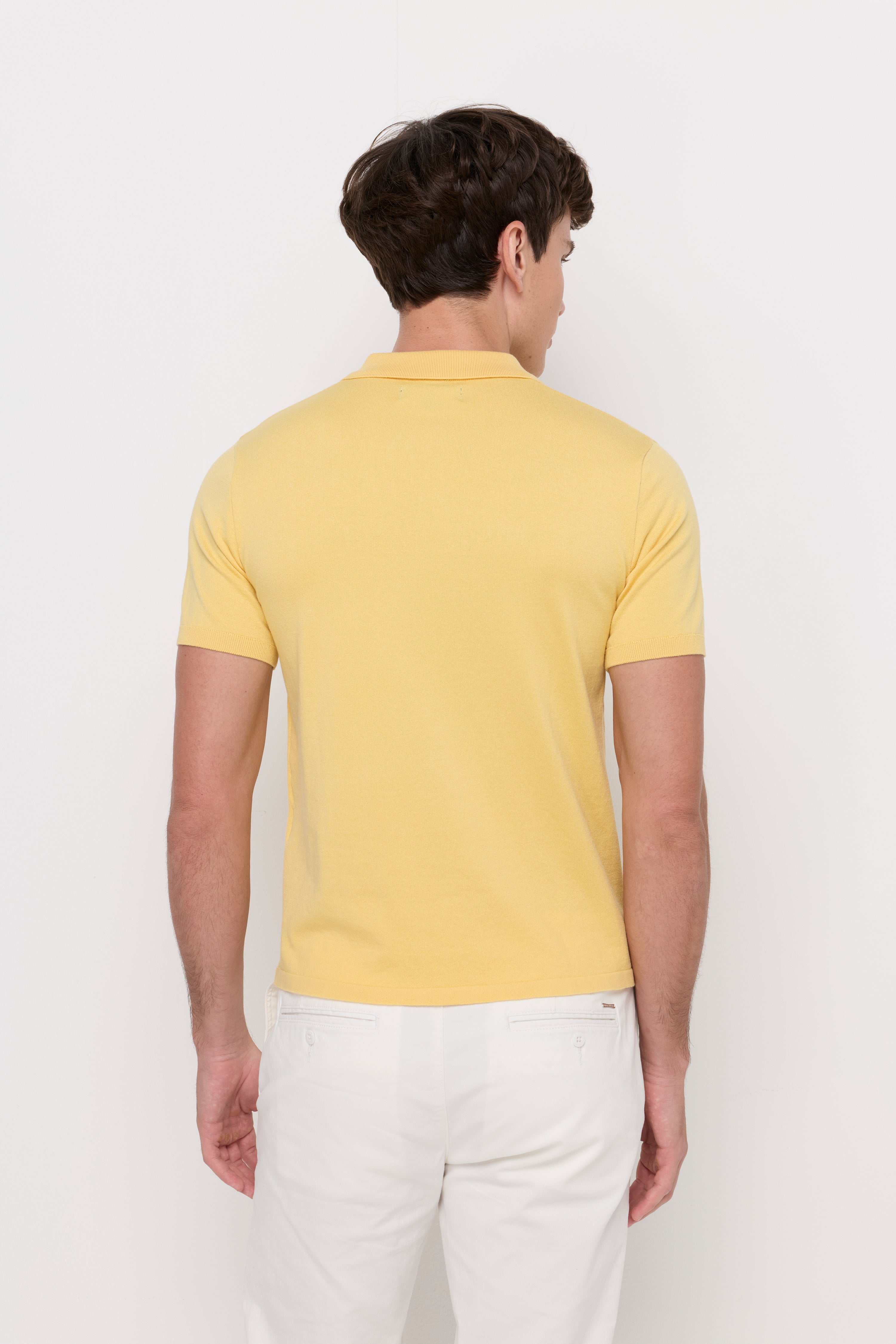 Pique Knitwear Polo Cotton Yellow