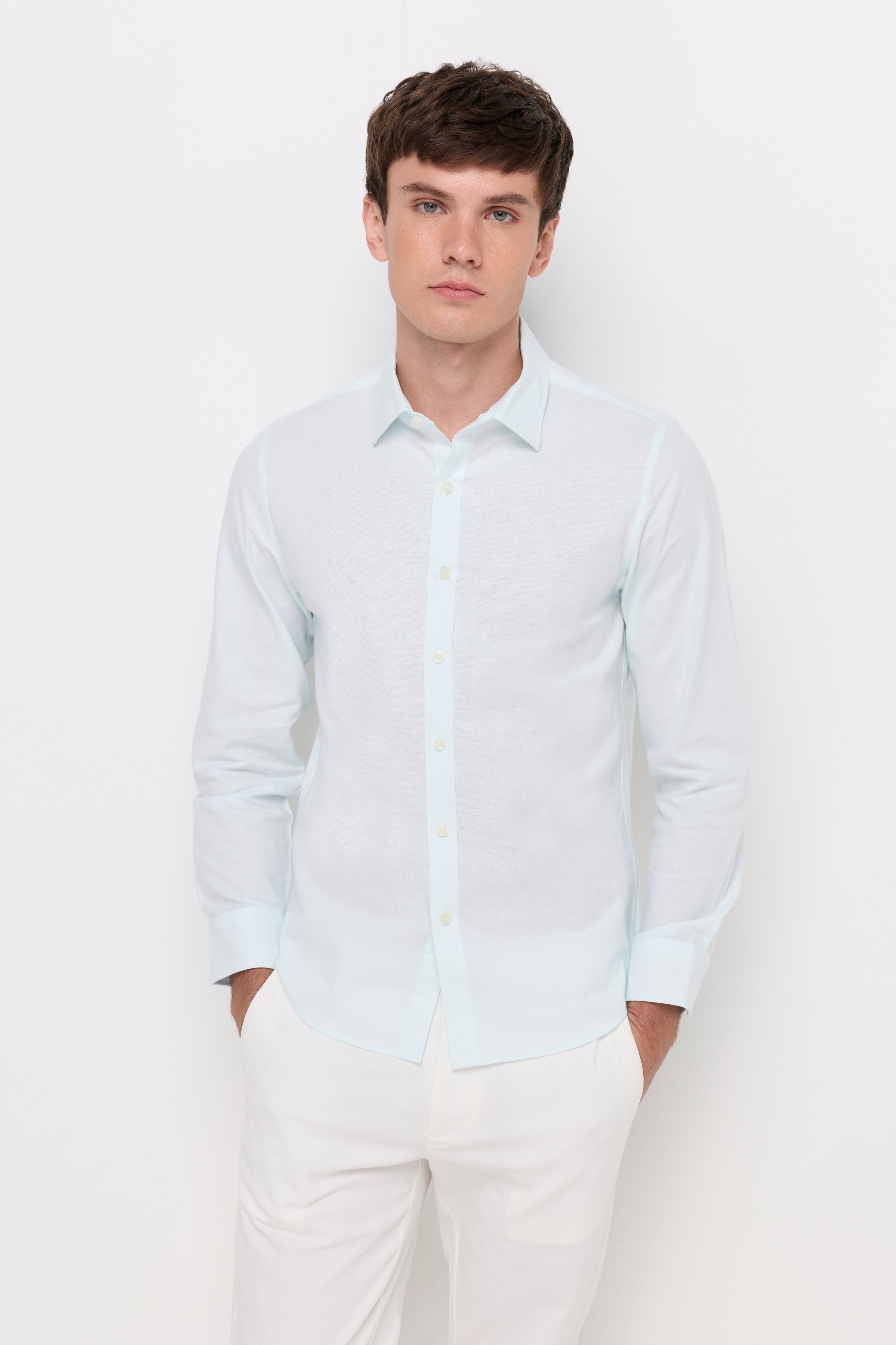 Classic Refined Cotton Shirt Blue