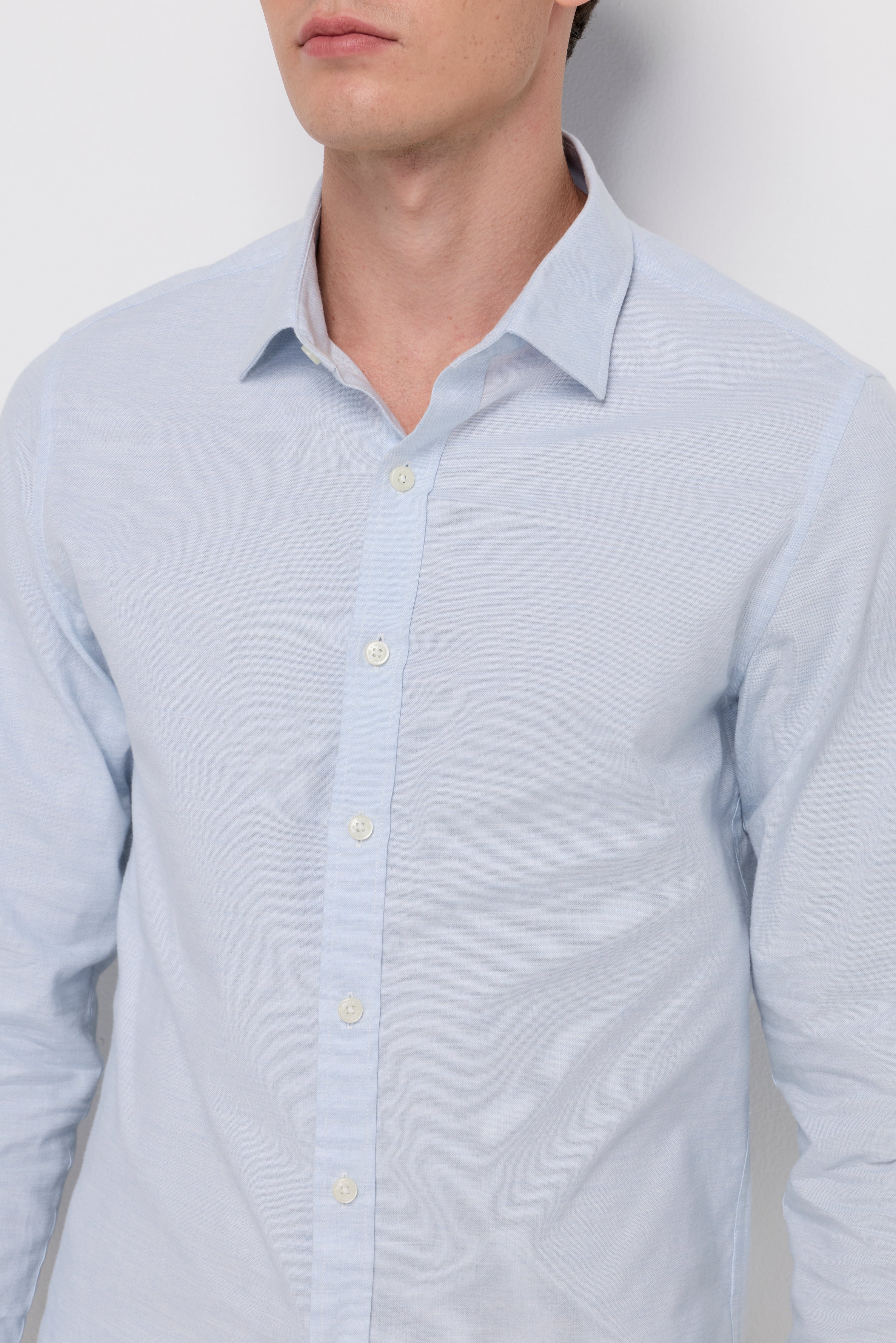Classic Refined Cotton Shirt Light Blue