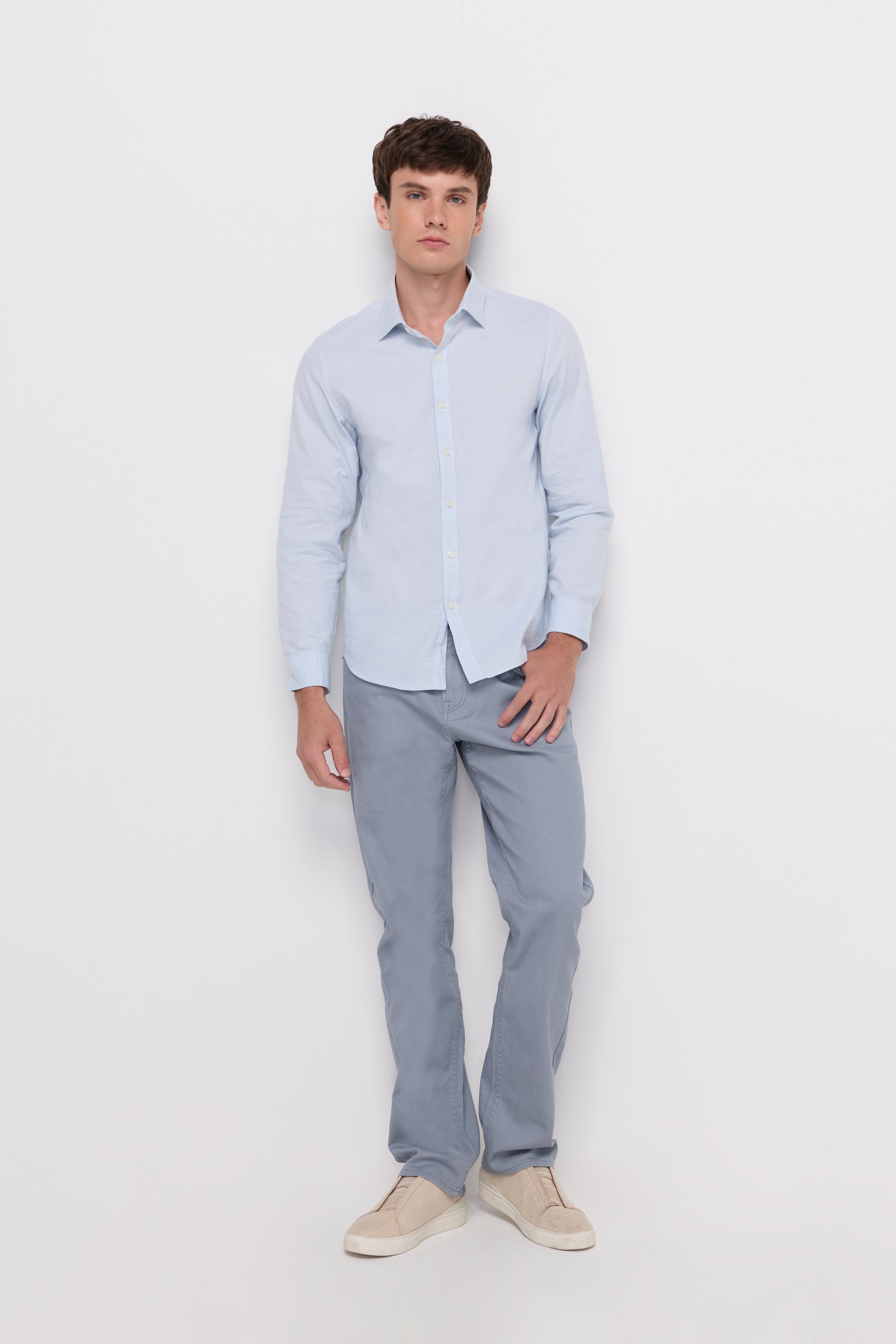 Classic Refined Cotton Shirt Light Blue