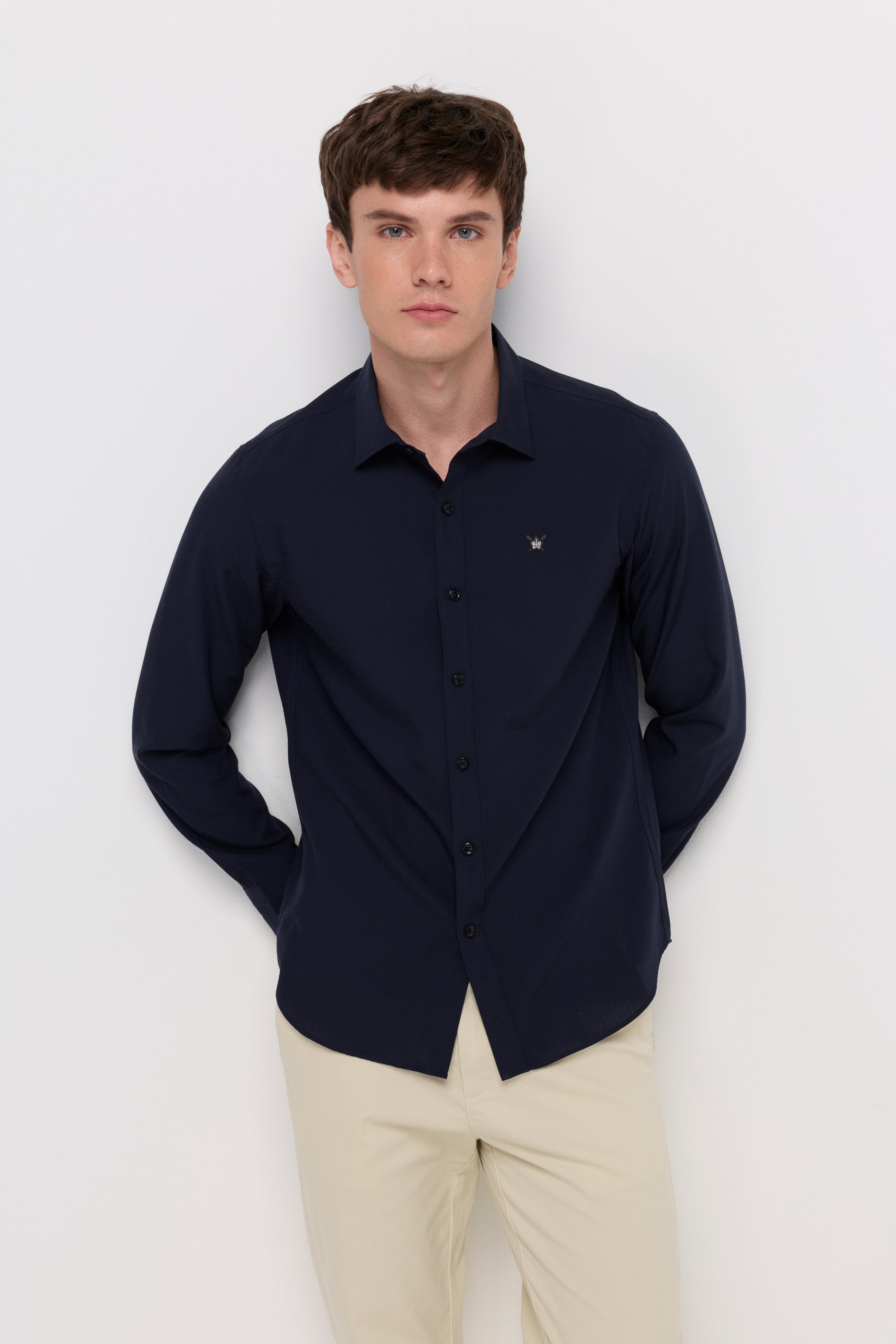Heritage Cotton Shirt Navy