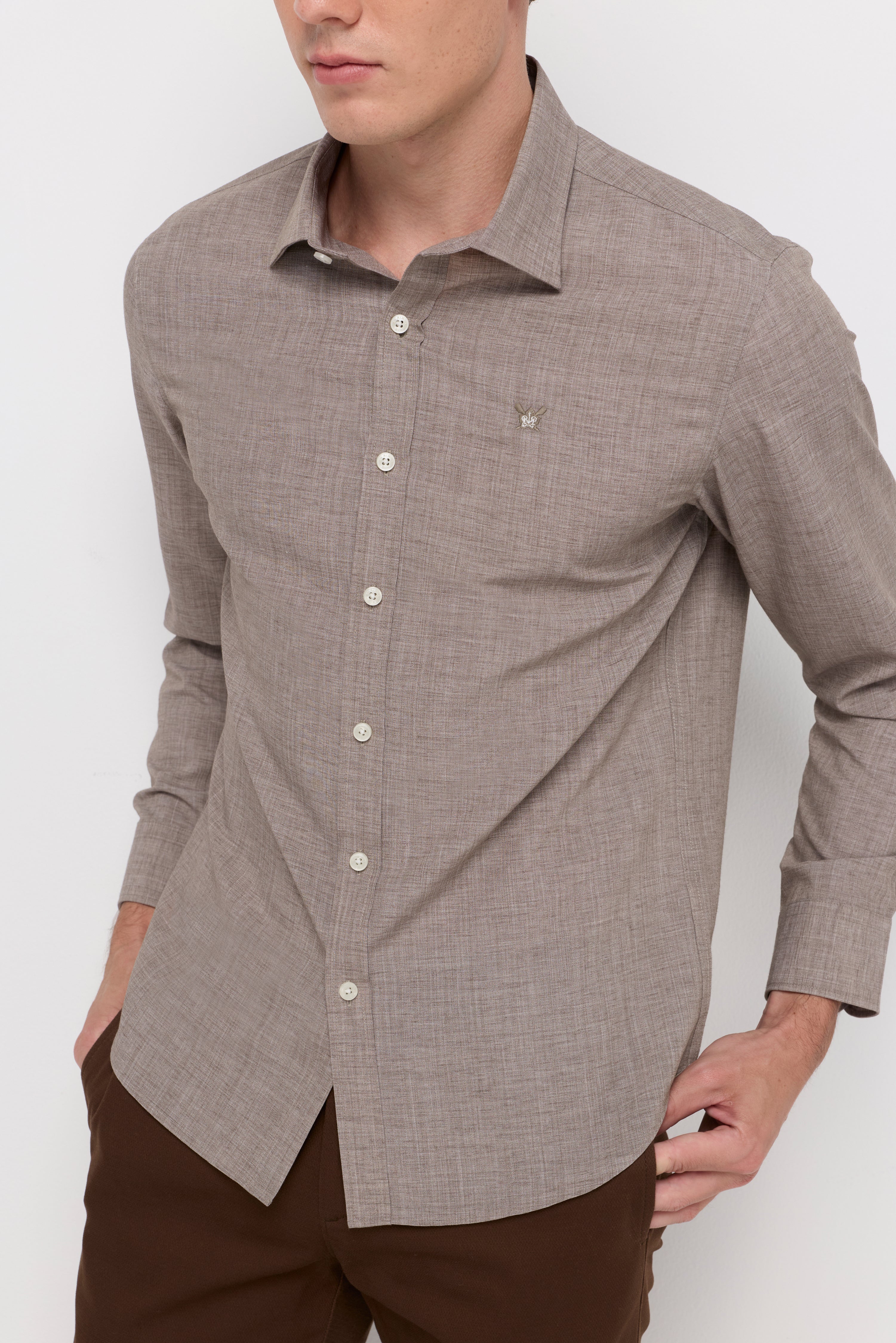 Heritage Cotton Shirt Brown