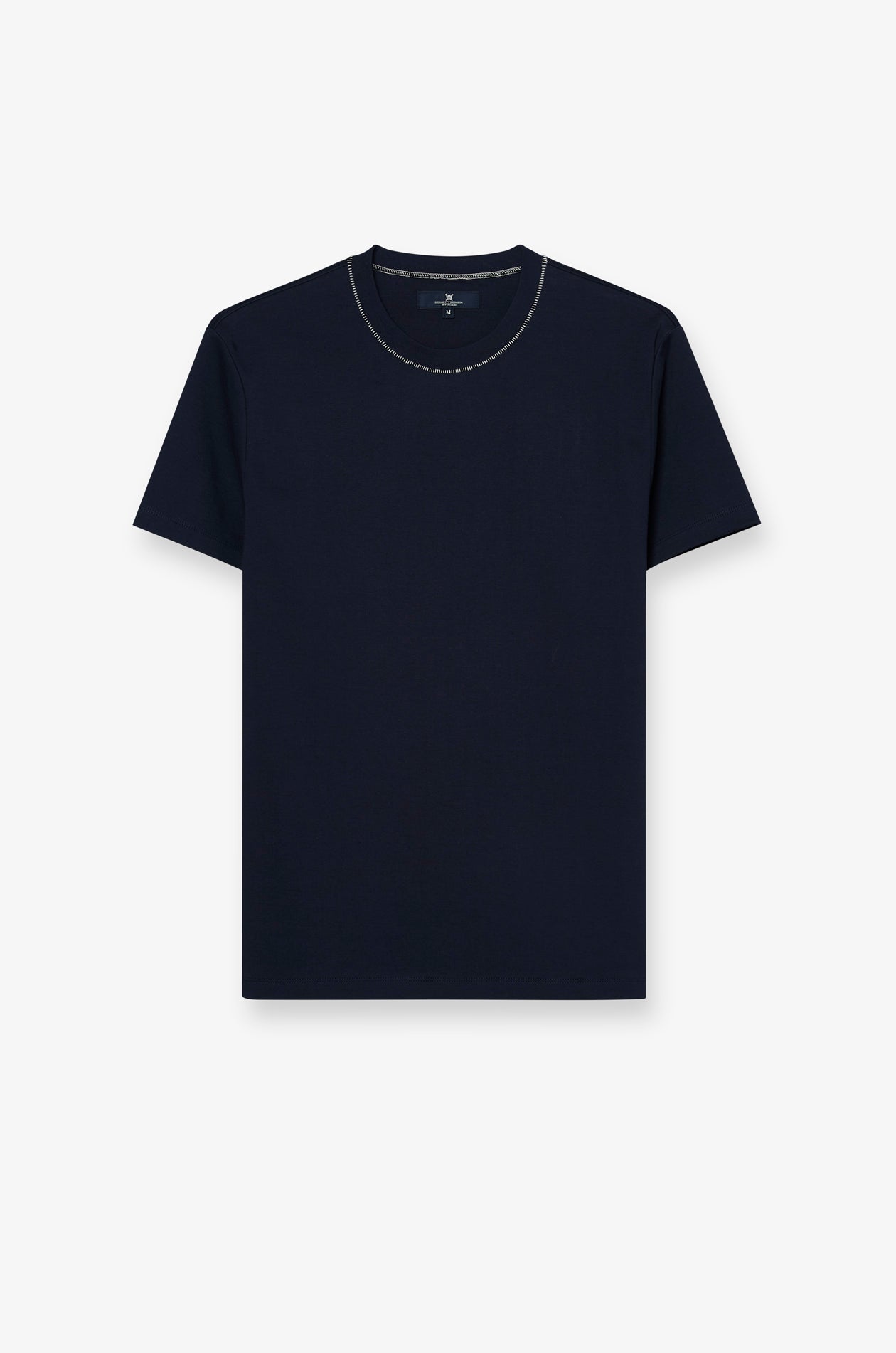 Contrast Stitch Knit T-Shirt Navy