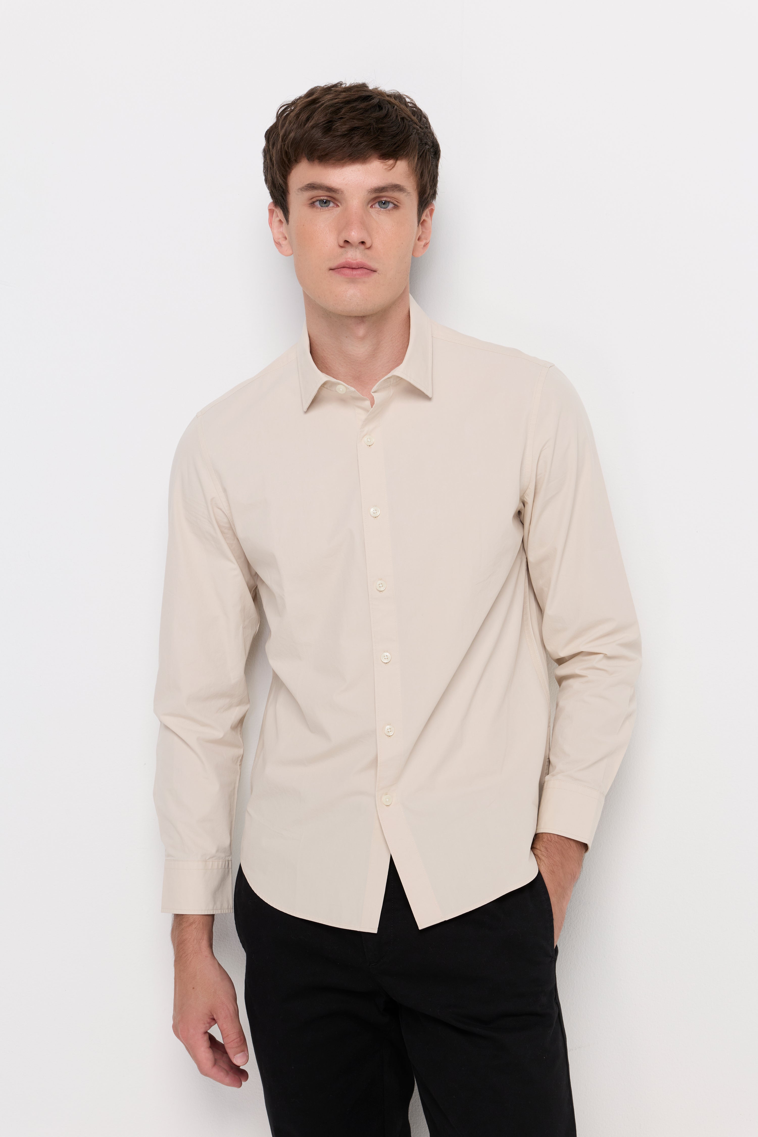 Minimal Classic Shirt Light Beige