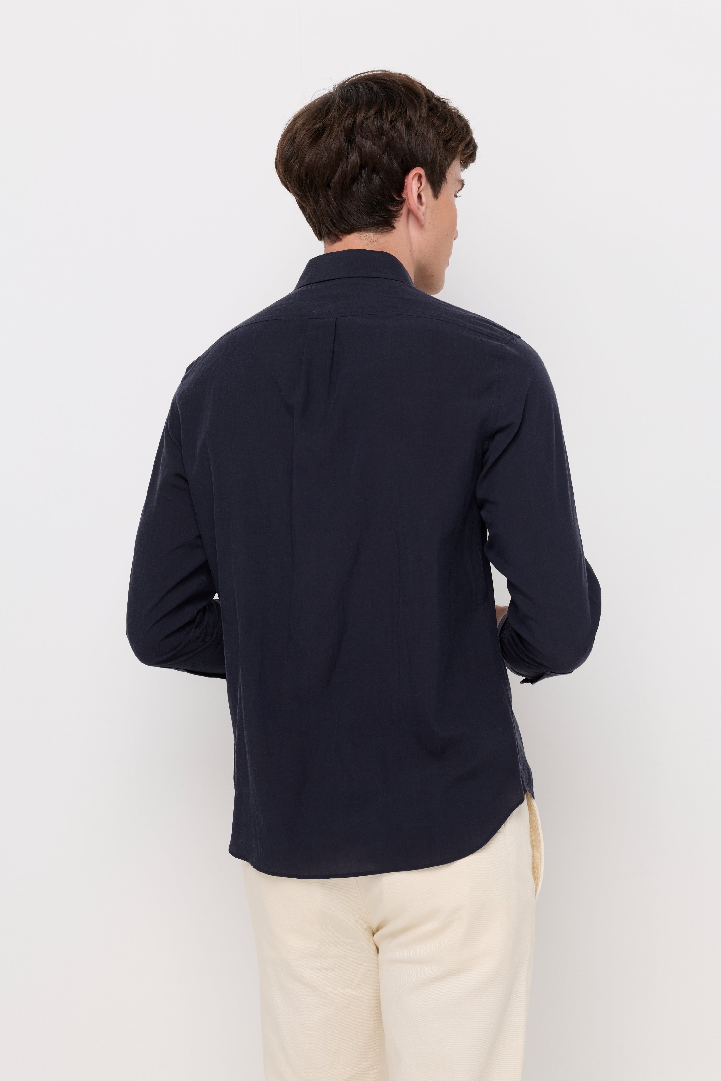 Soft Knit Long Sleeve Shirt Navy