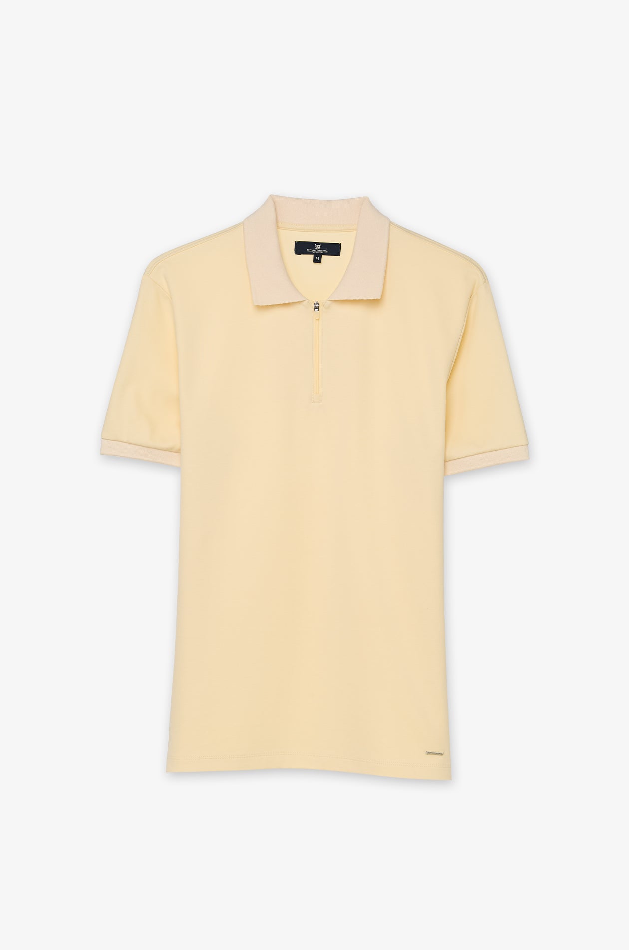Zip-Neck Knit Polo Light Yellow