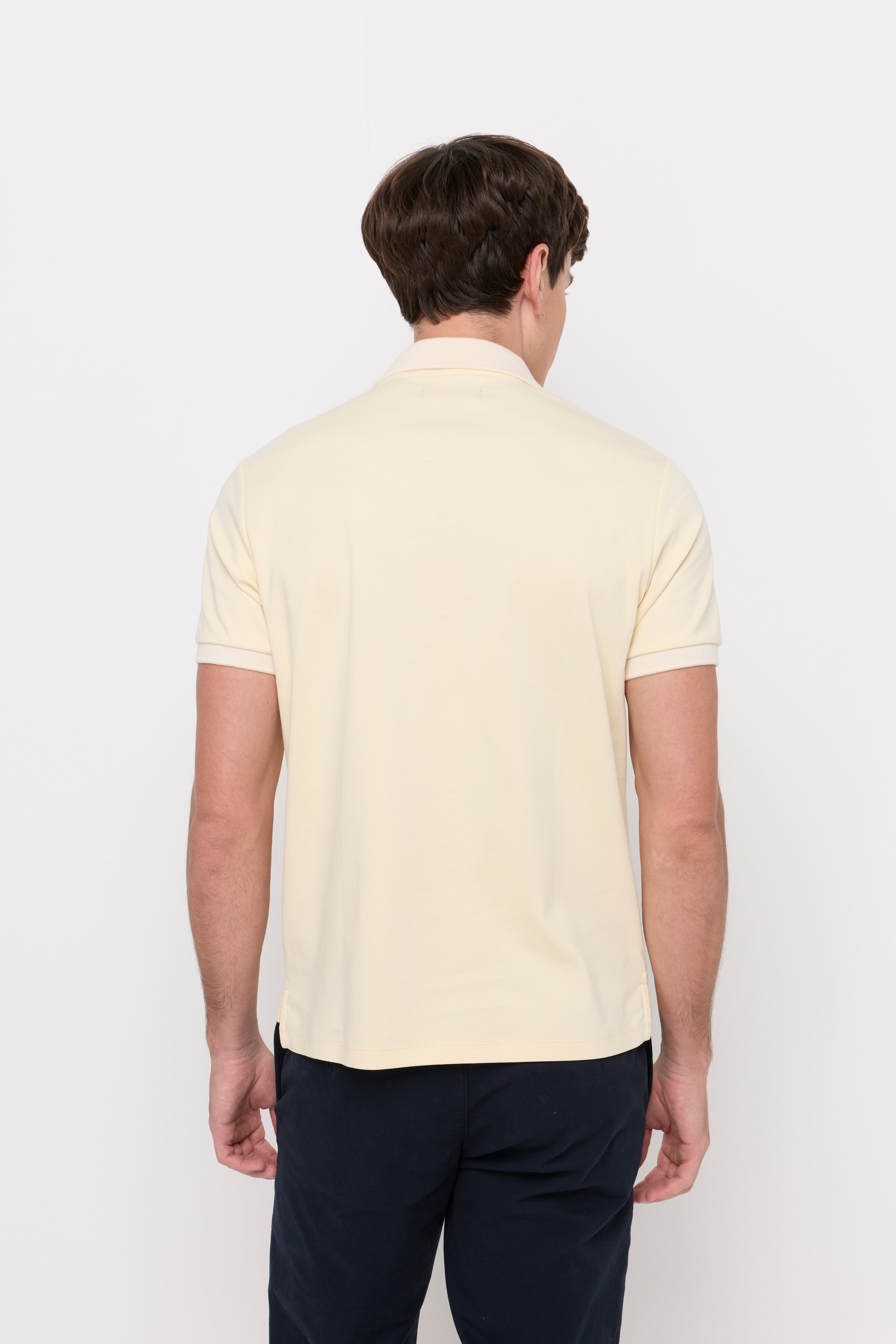 Zip-Neck Knit Polo Light Yellow