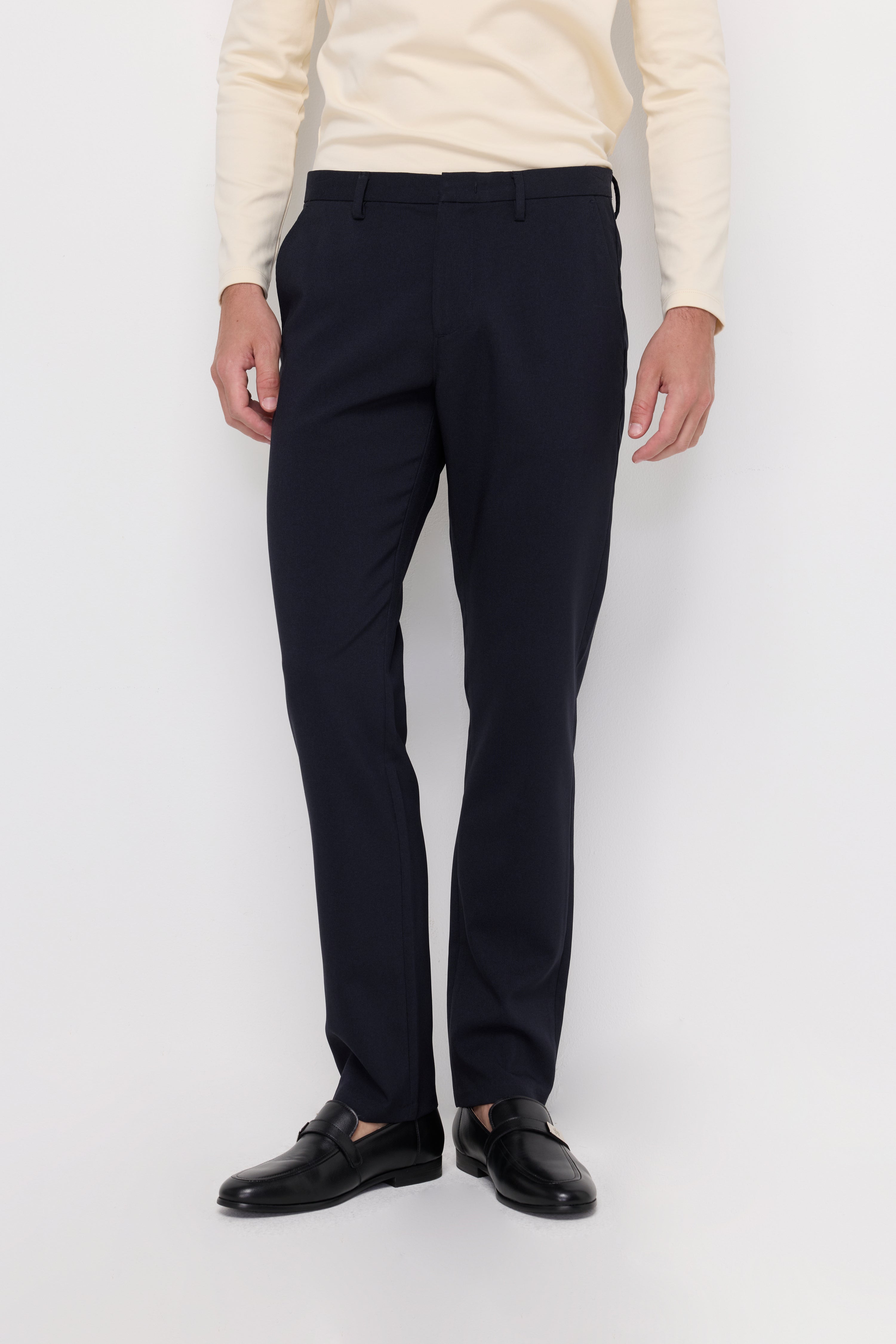 Tailored Slim-Fit Suit Trousers Navy