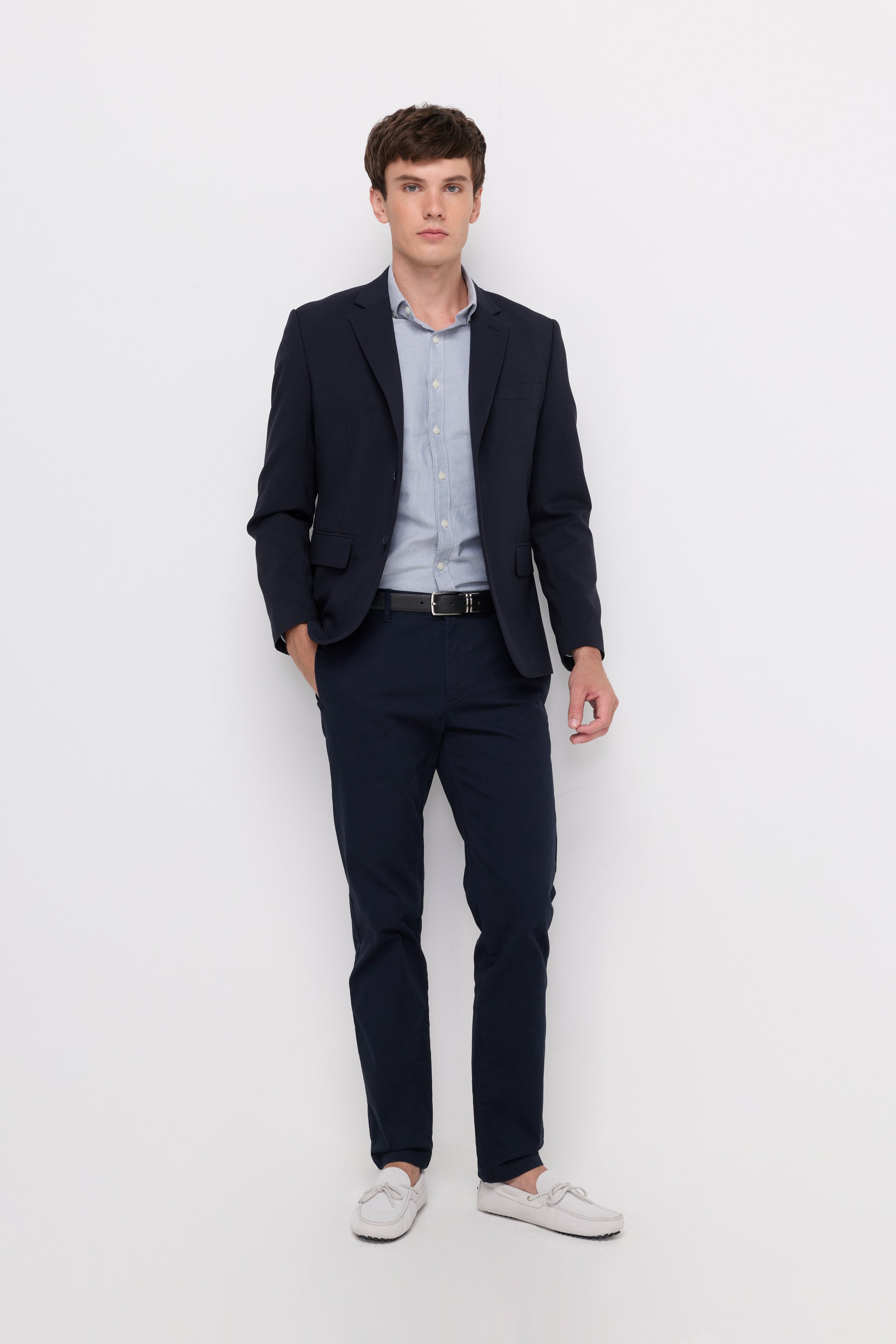 Tailored Slim-Fit Suit Trousers Navy
