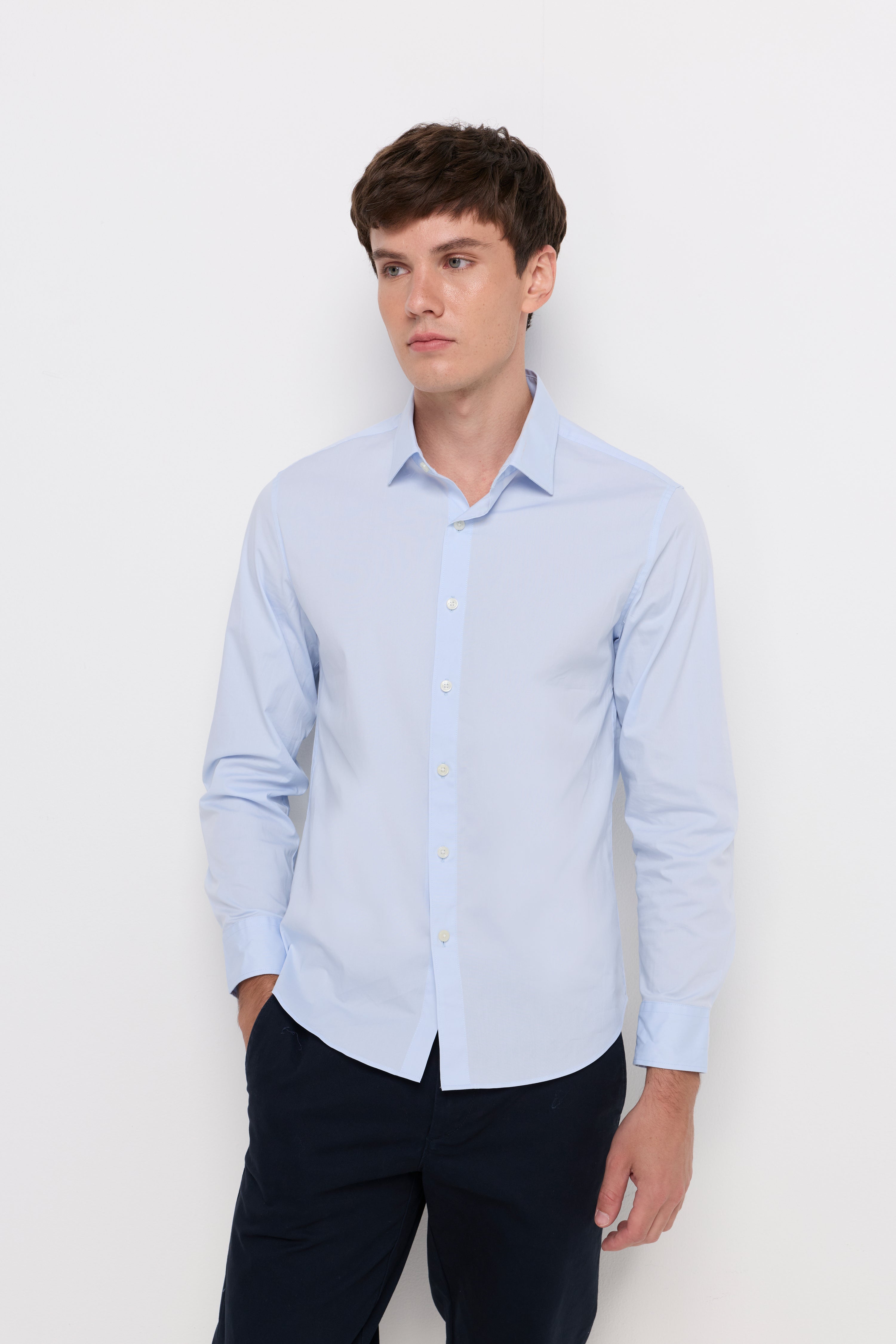 Essential Cotton Twill Shirt Blue