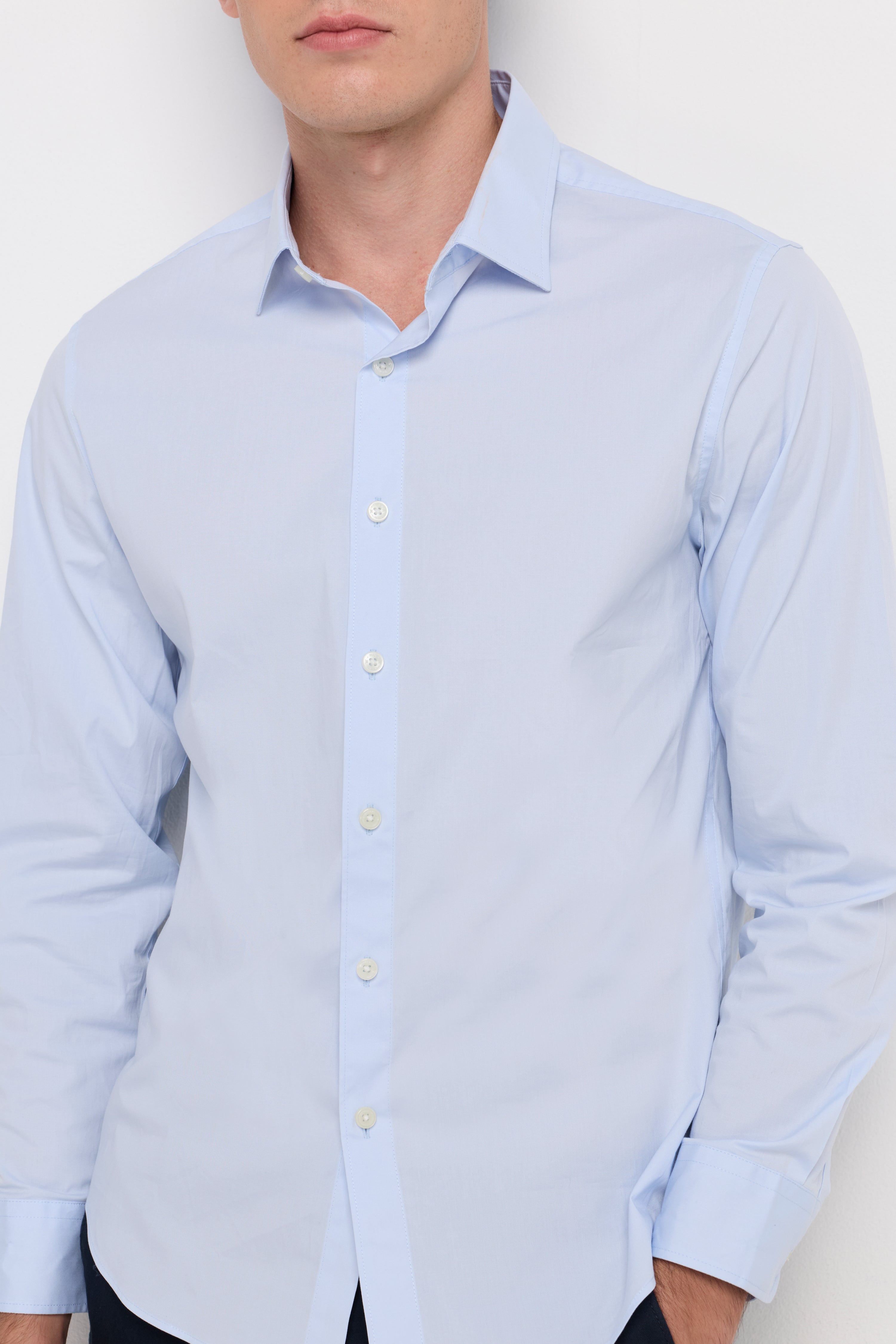 Essential Cotton Twill Shirt Blue