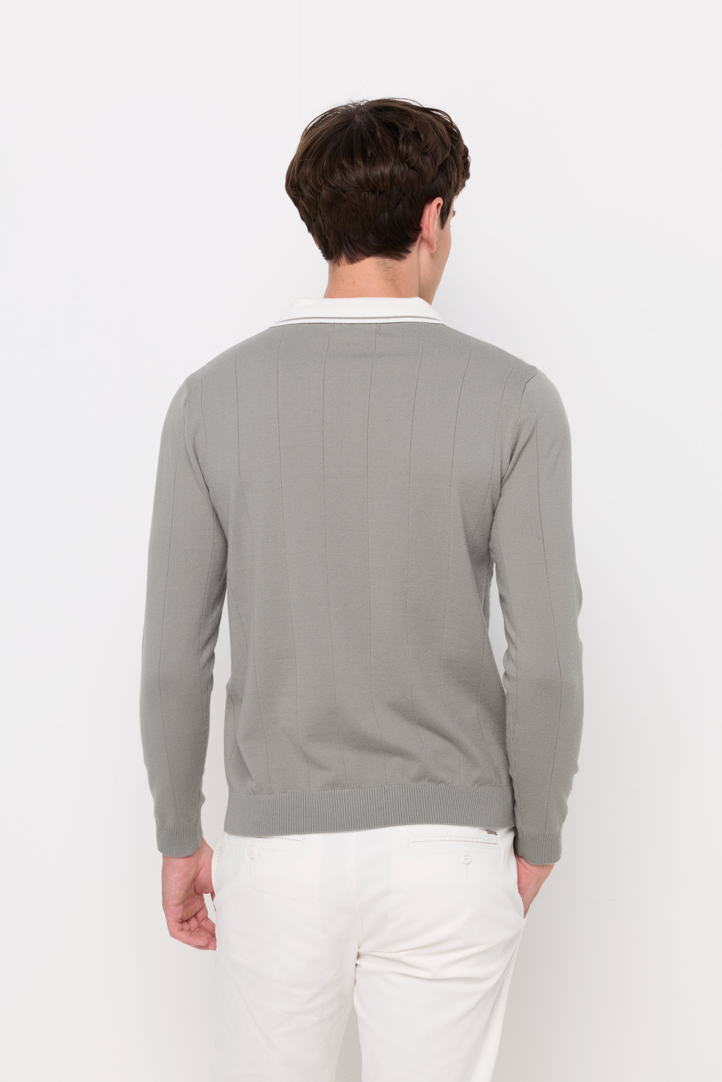Layered Collar Knit Sweater Green