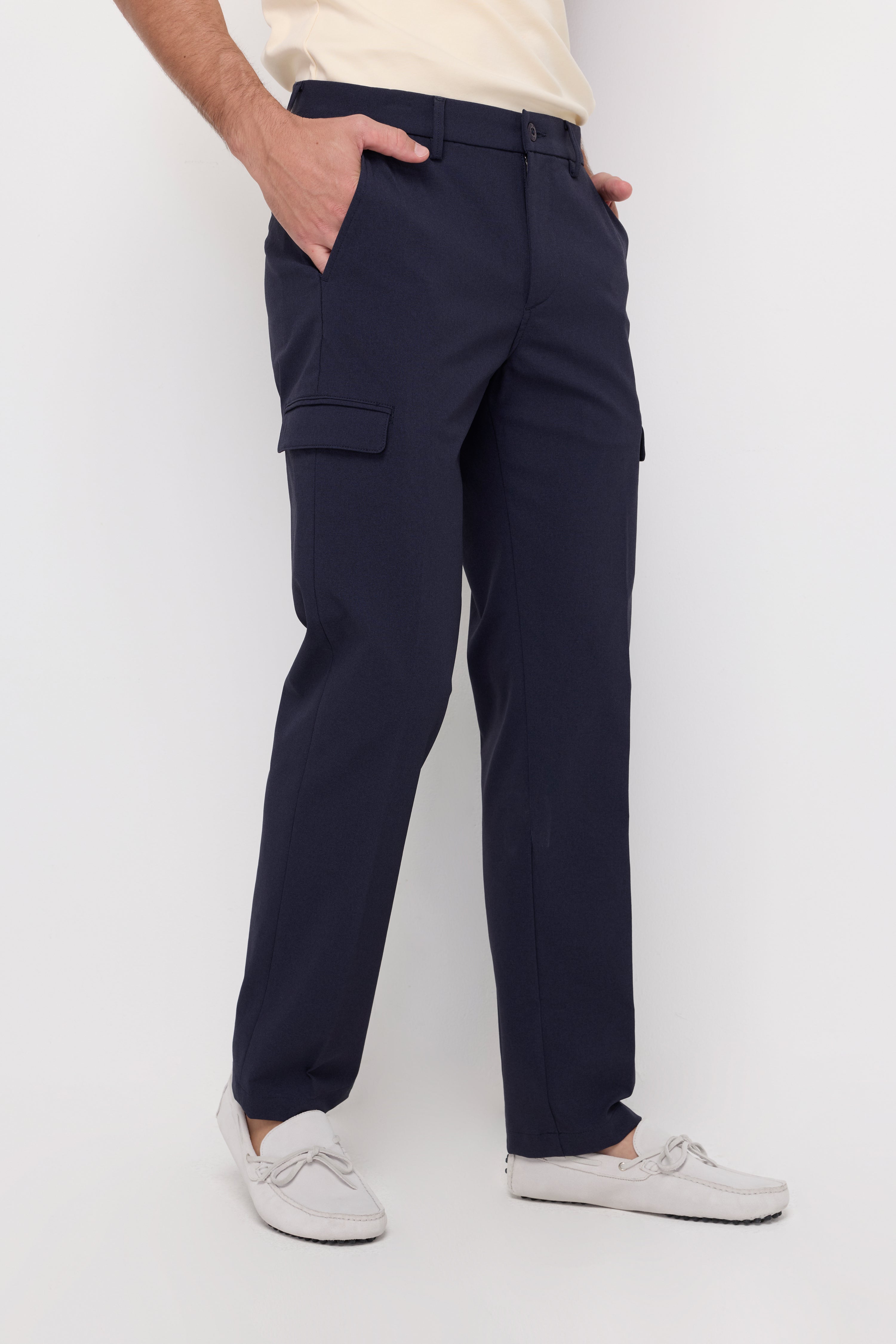 Tailored Cargo Trousers Navy