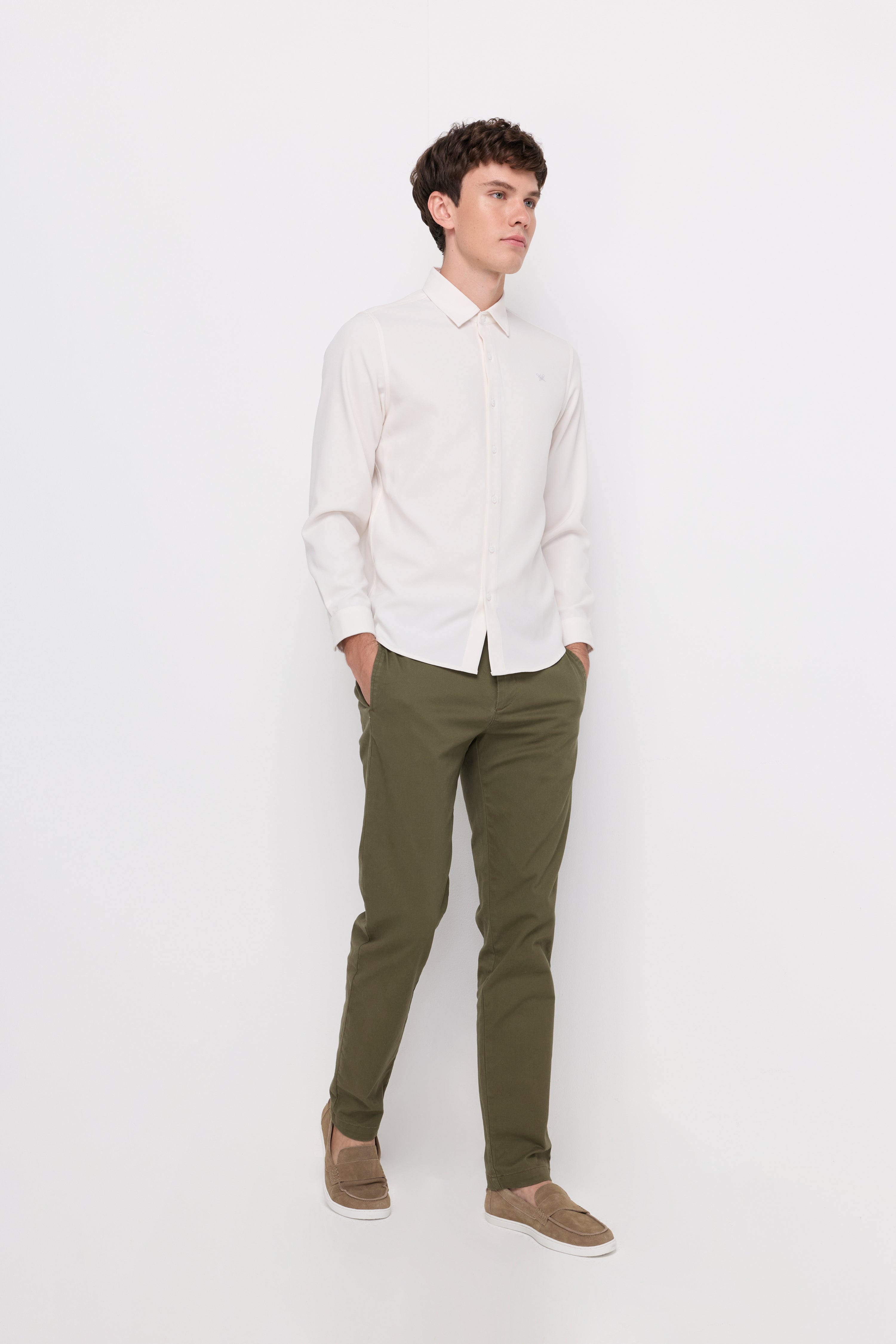 Textured Embroidered Shirt Off-White