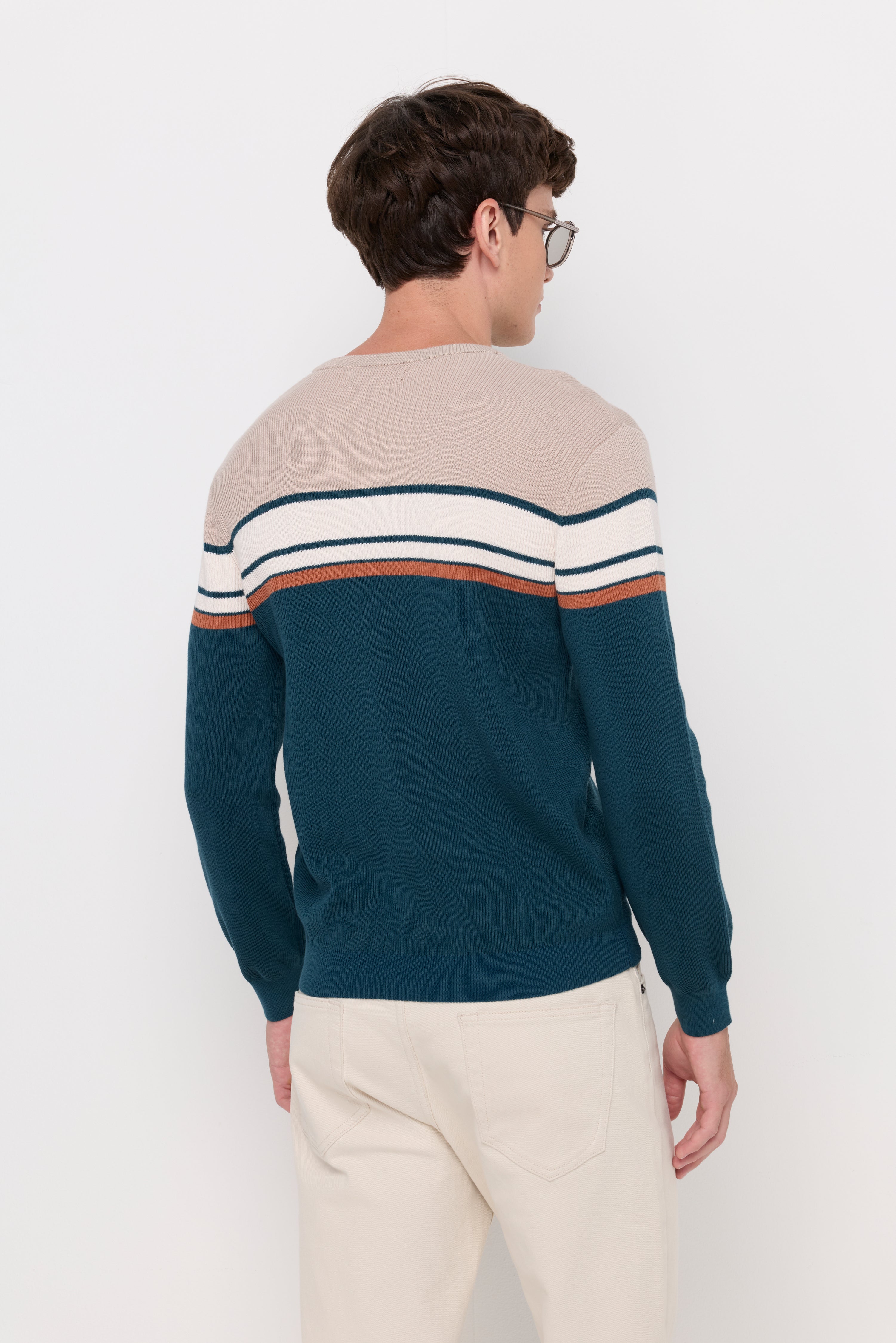 Breton Stripe Knit Sweater Green