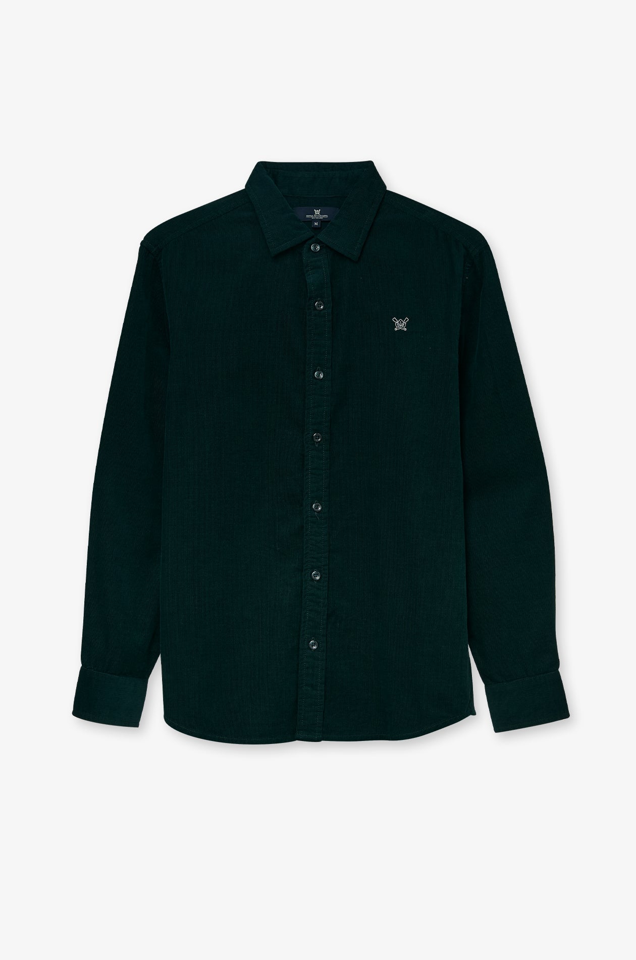 Corduroy Embroidered Shirt Green