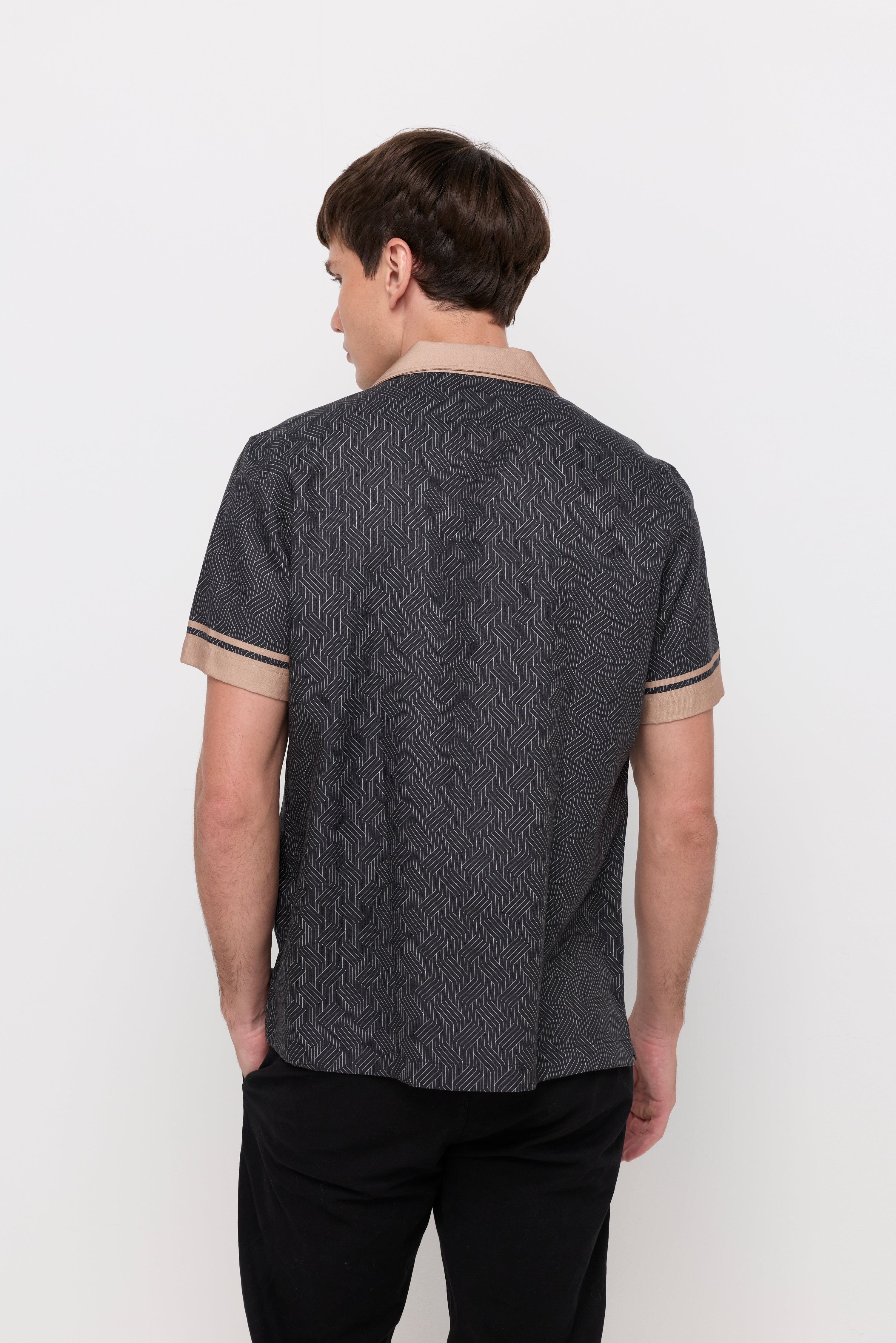 Tropical Resort Camp Shirt Black