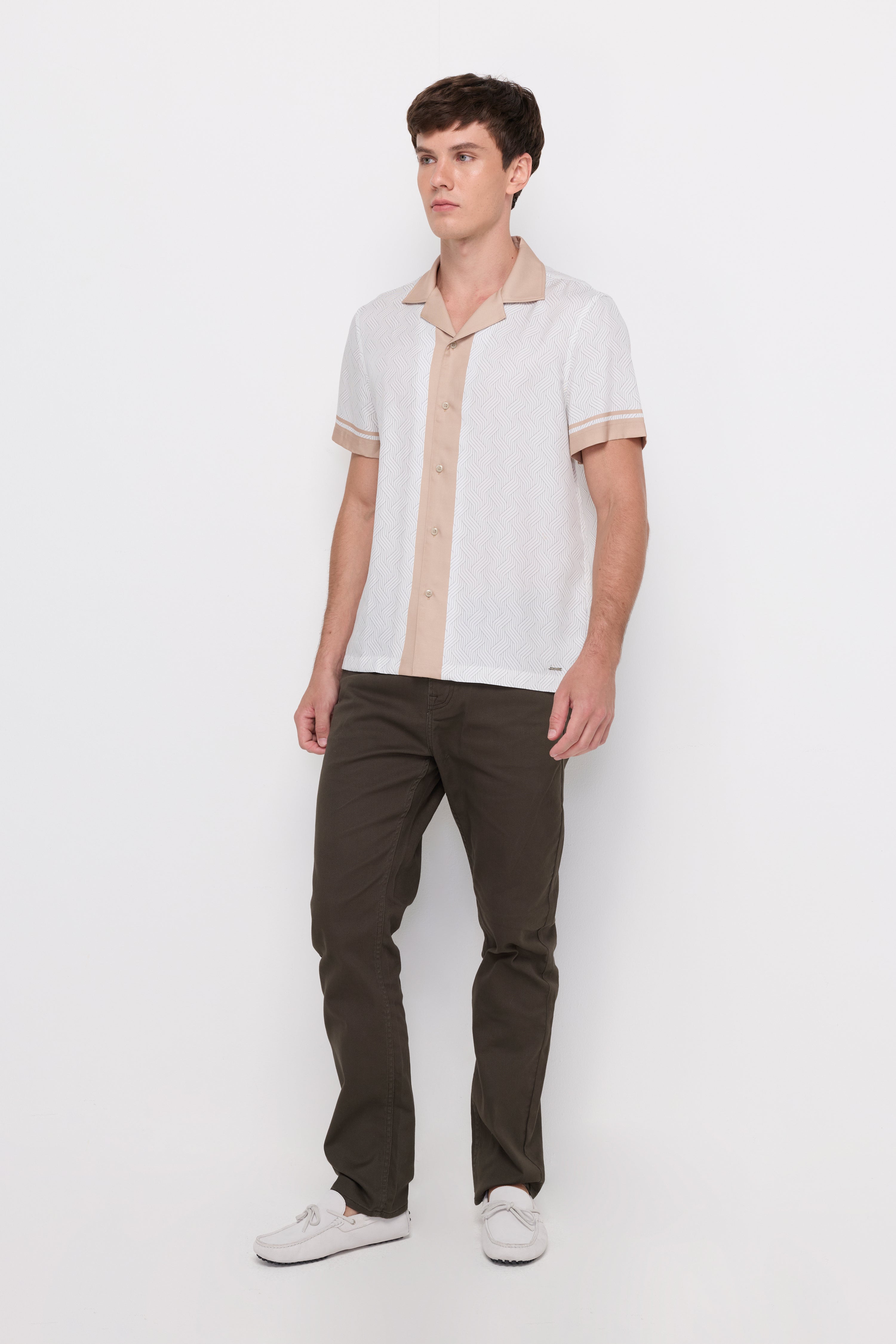Tropical Resort Camp Shirt Off-White