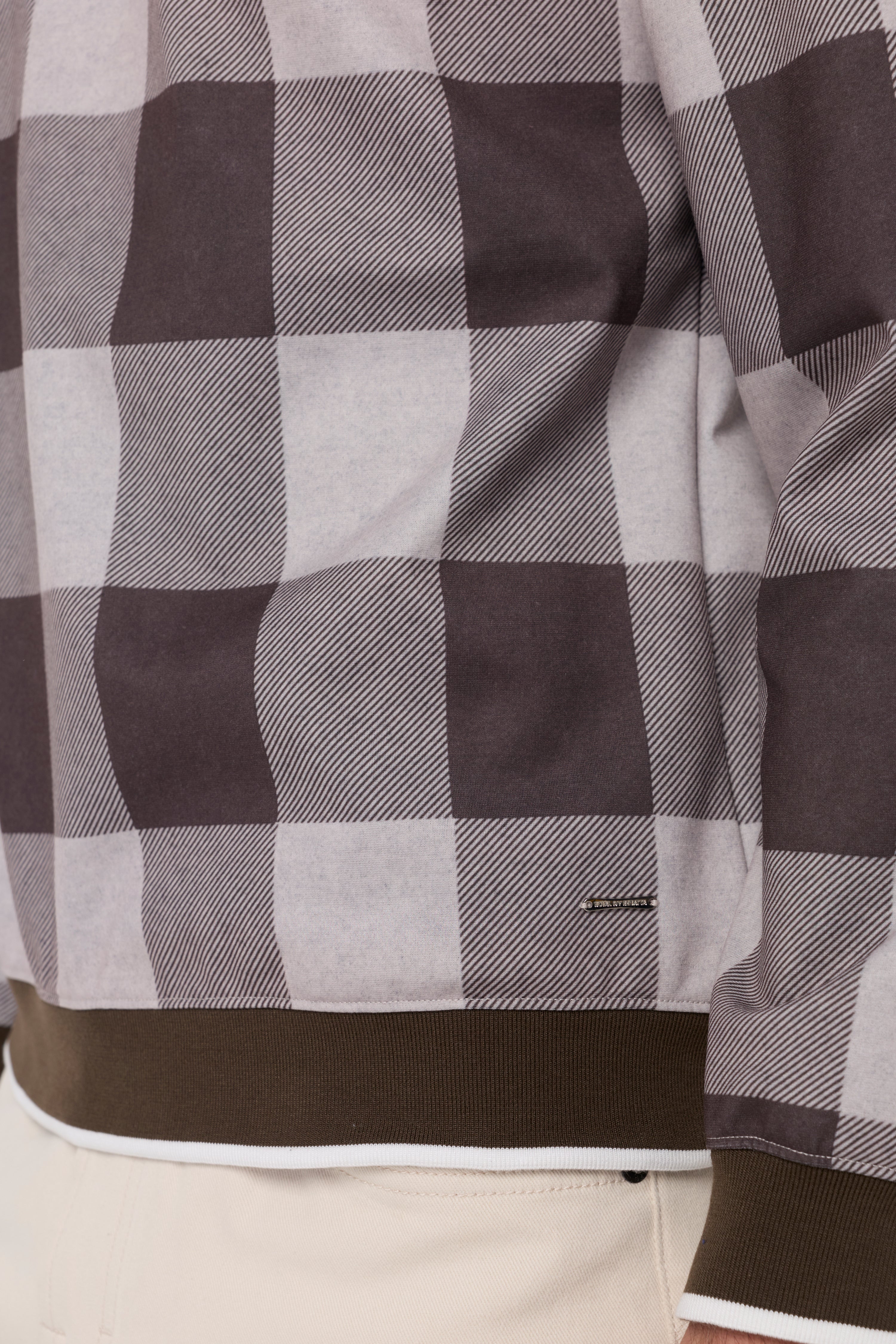 Check Knit Sweatshirt Check Brown