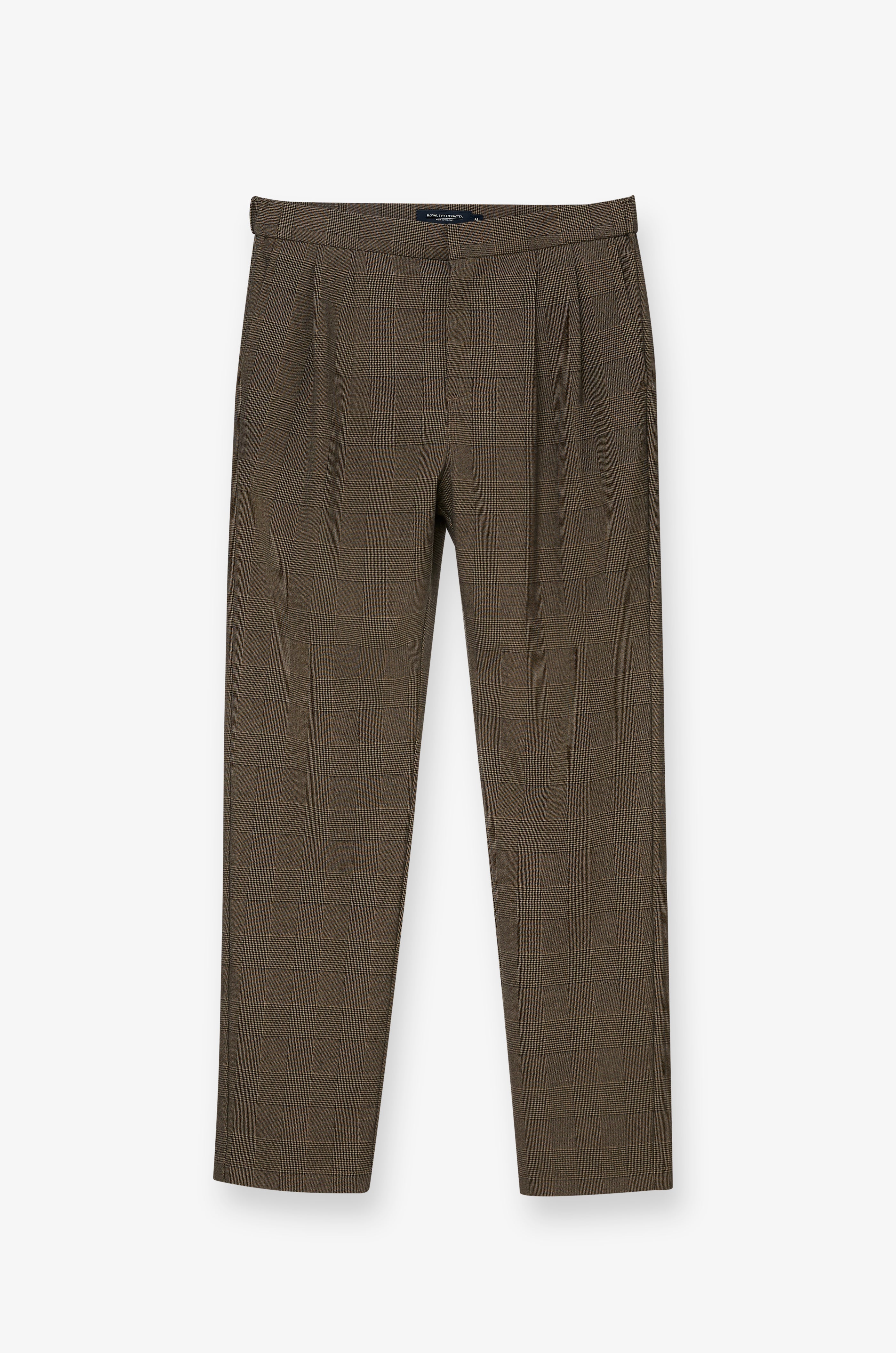 Glen Check Drawstring Trousers Check Brown