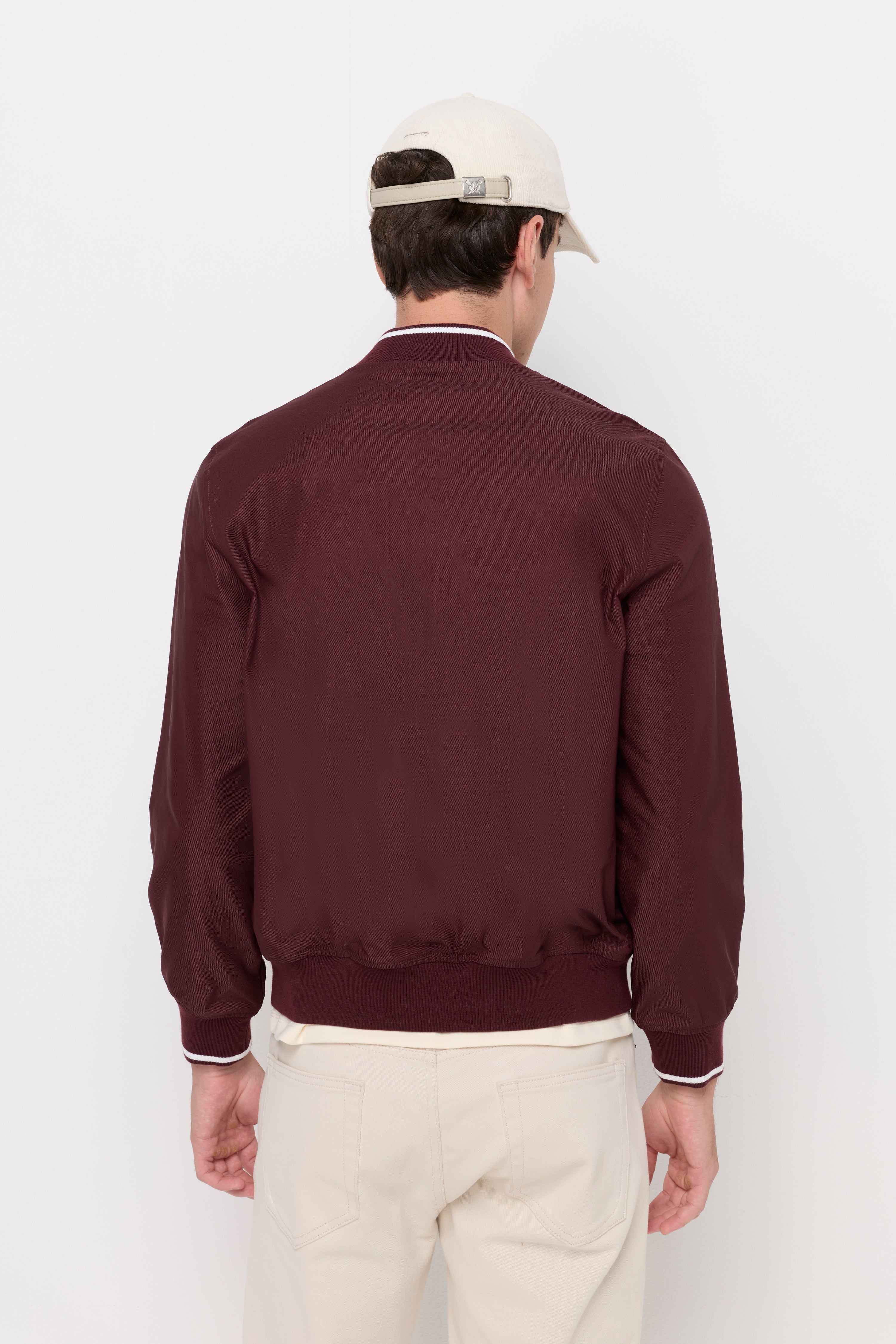 Twill Bomber Jacket Maroon