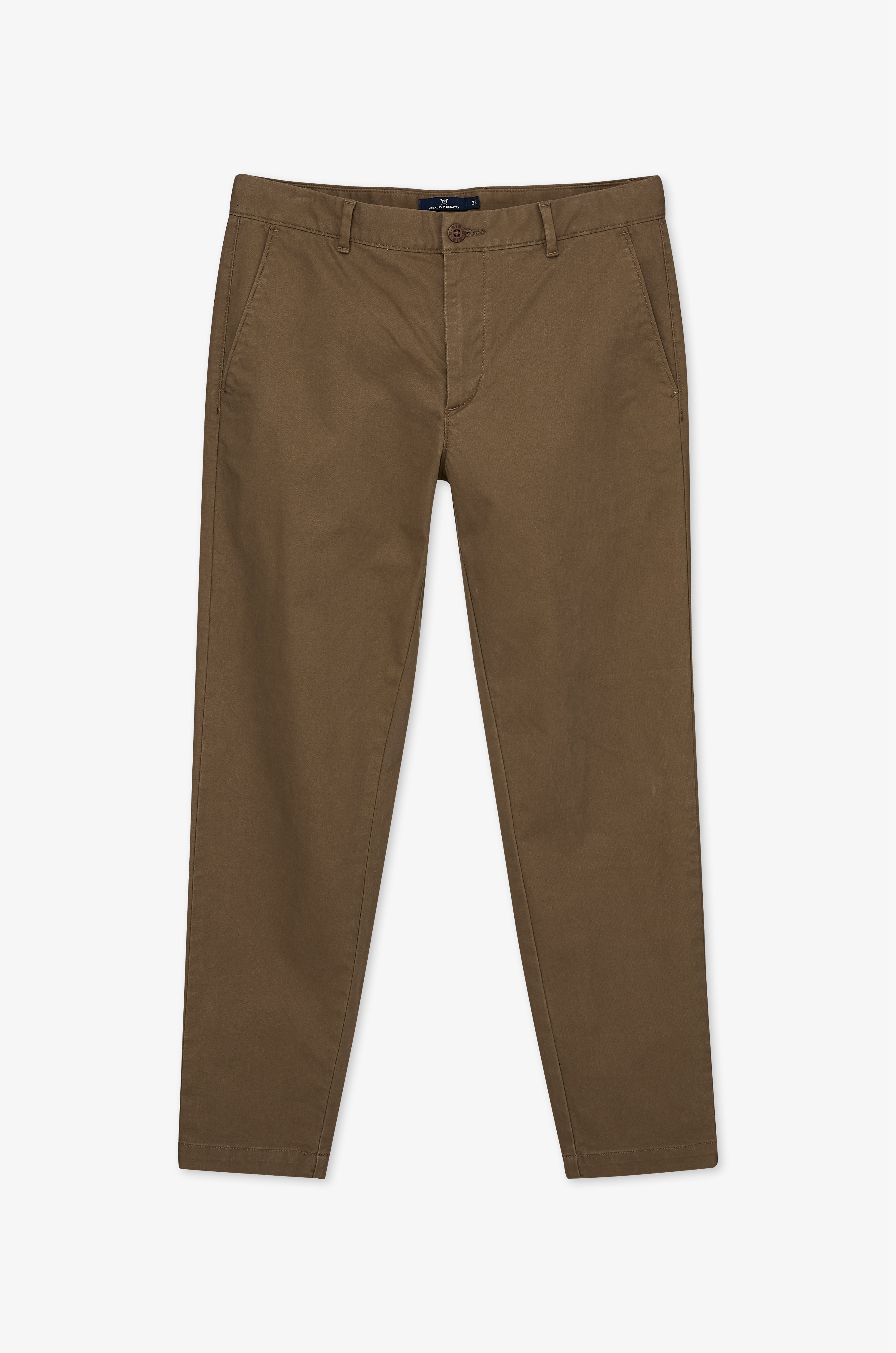 Slim-Fit Cotton Trousers Brown
