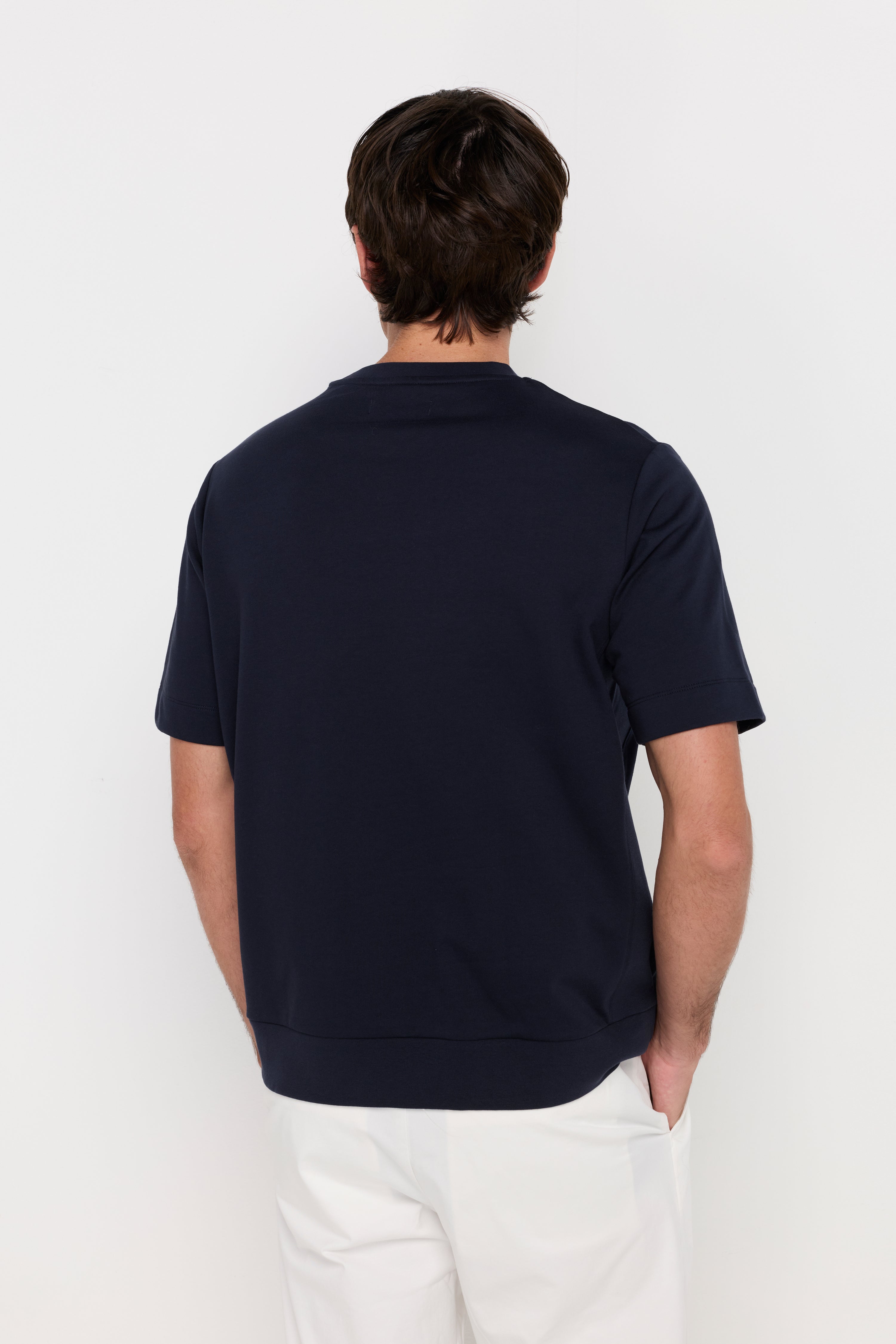 Essential Textured Knit Tee Navy