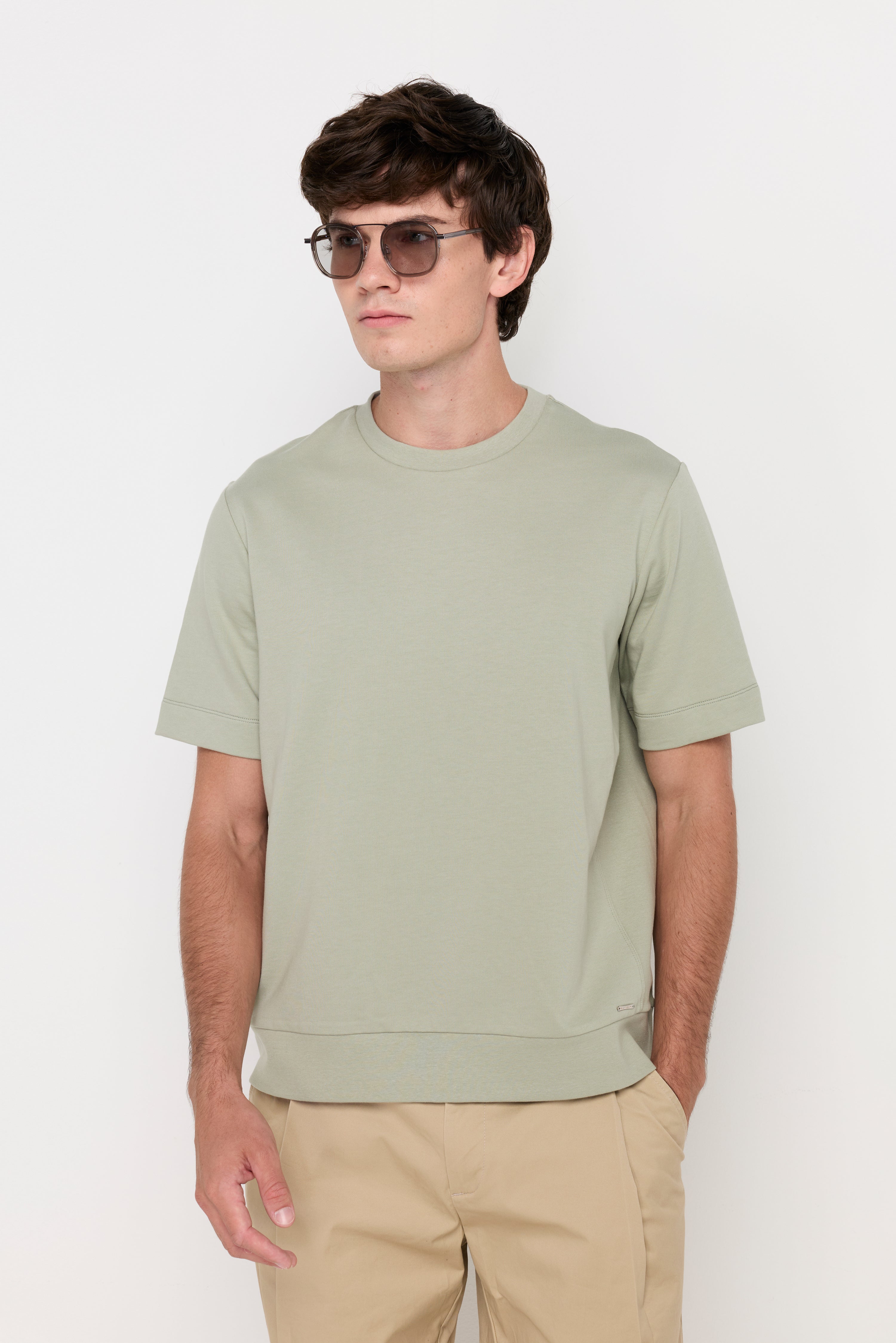 Essential Textured Knit Tee Light Green