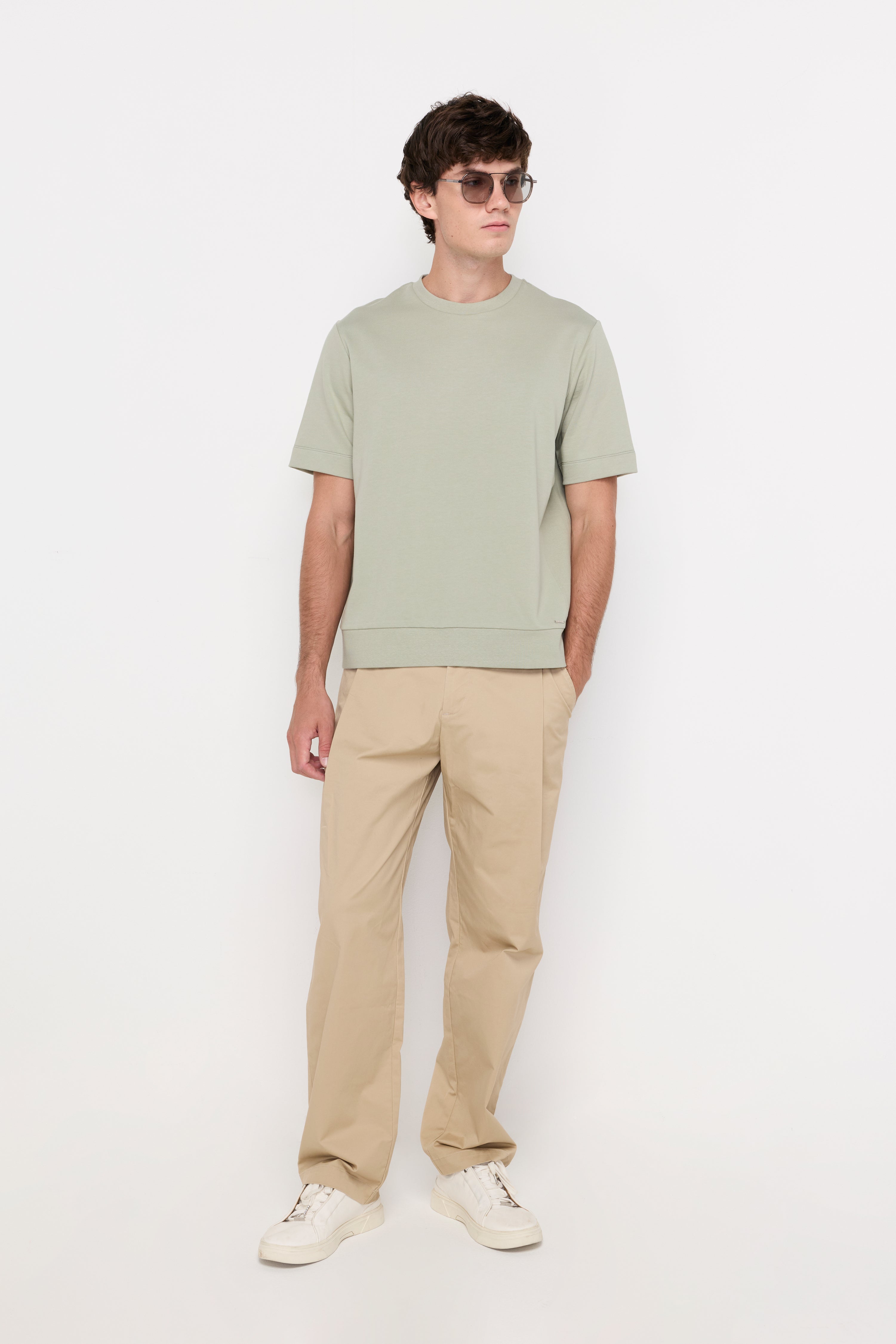 Essential Textured Knit Tee Light Green