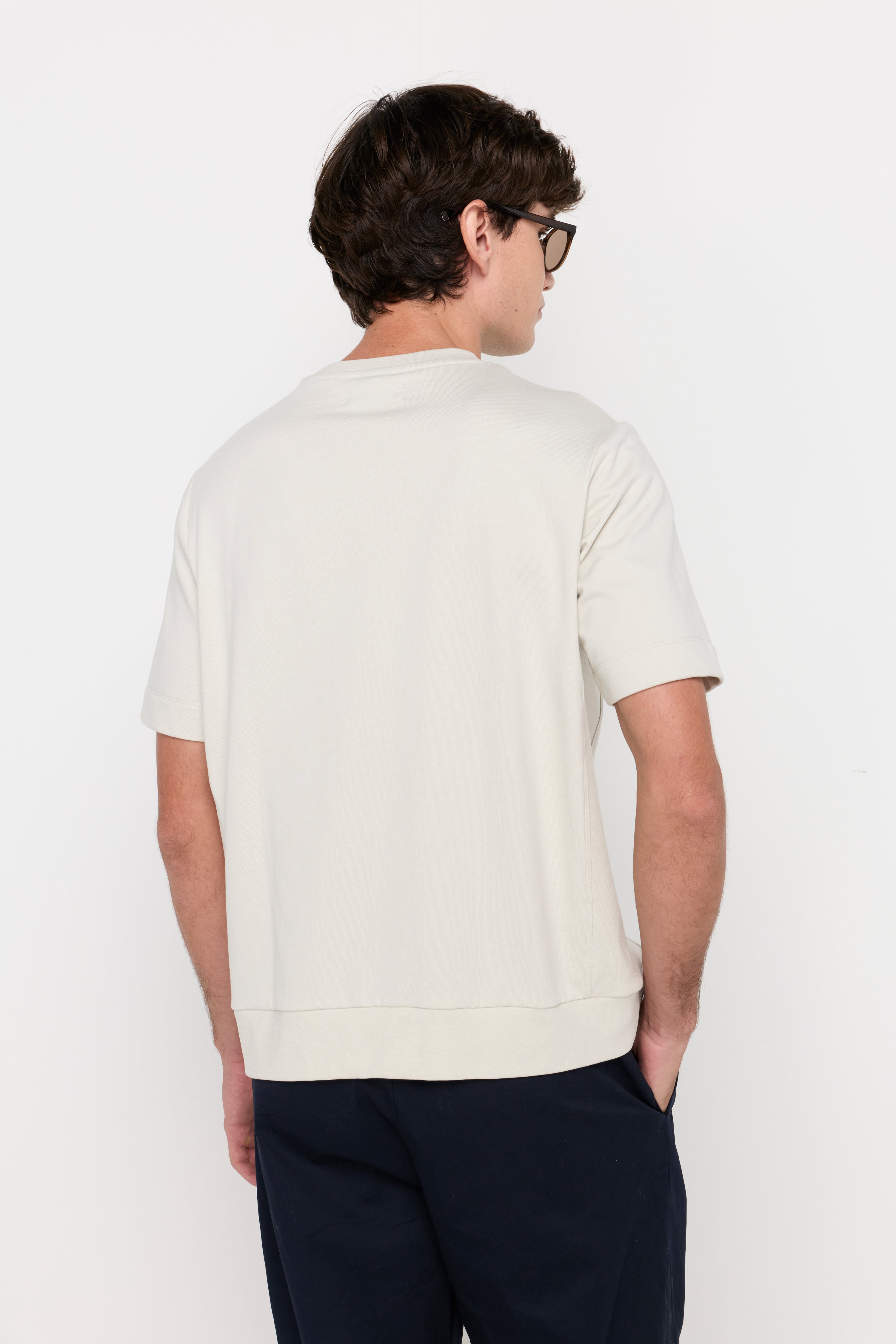 Essential Textured Knit Tee Light Grey