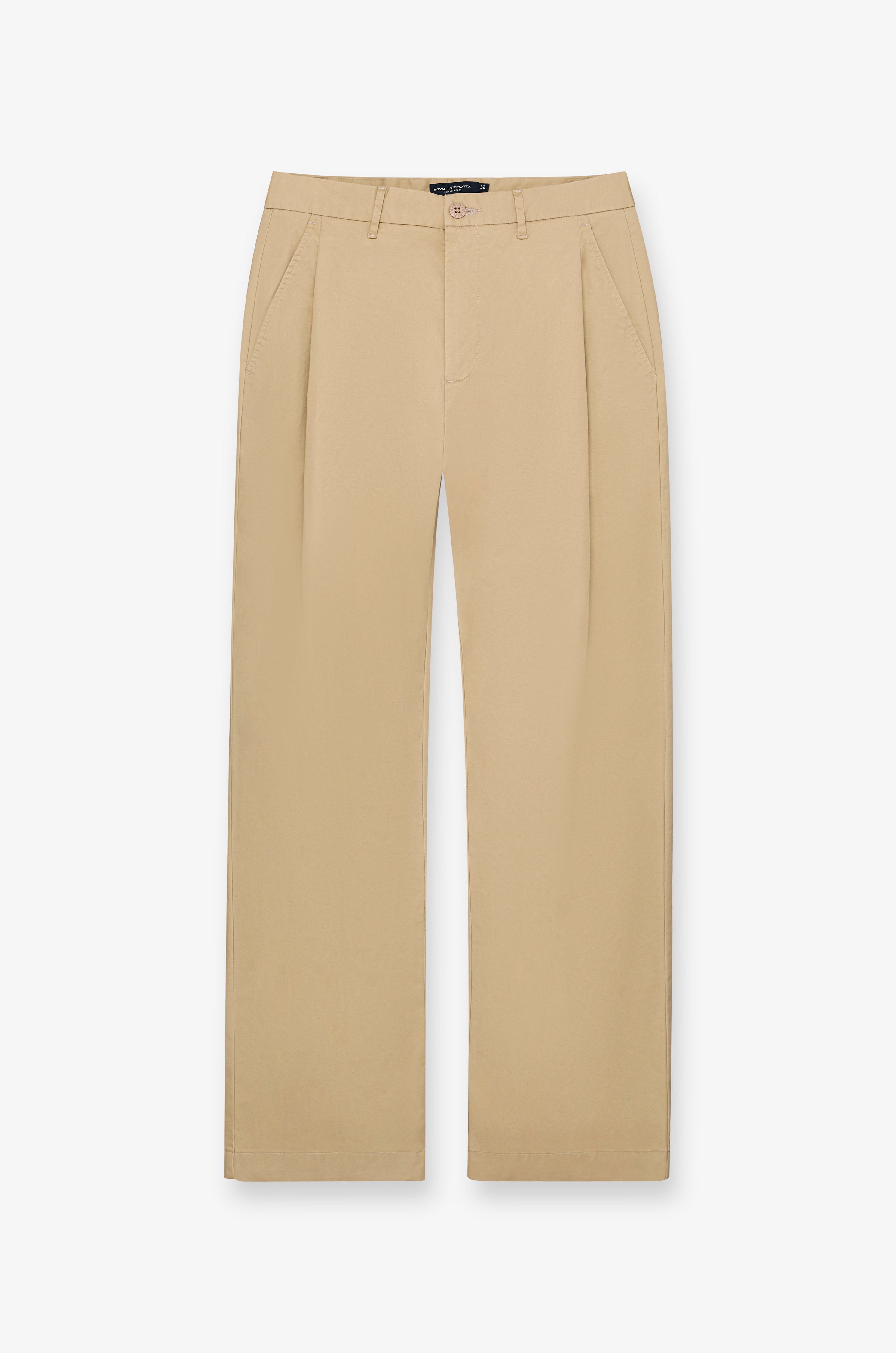 Essential Straight-Leg Cotton Trousers Beige