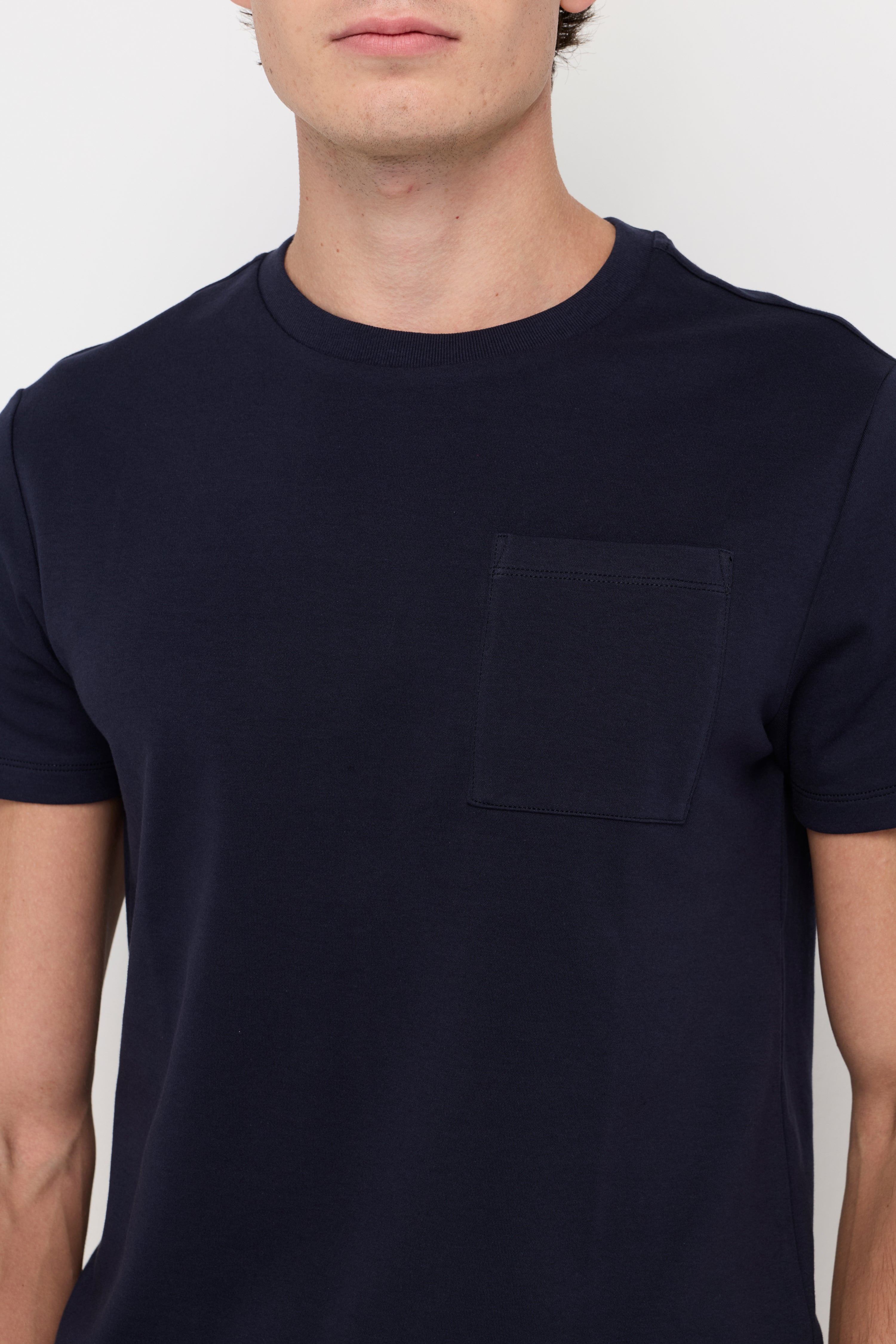 Essential Cotton Pocket Tee Navy