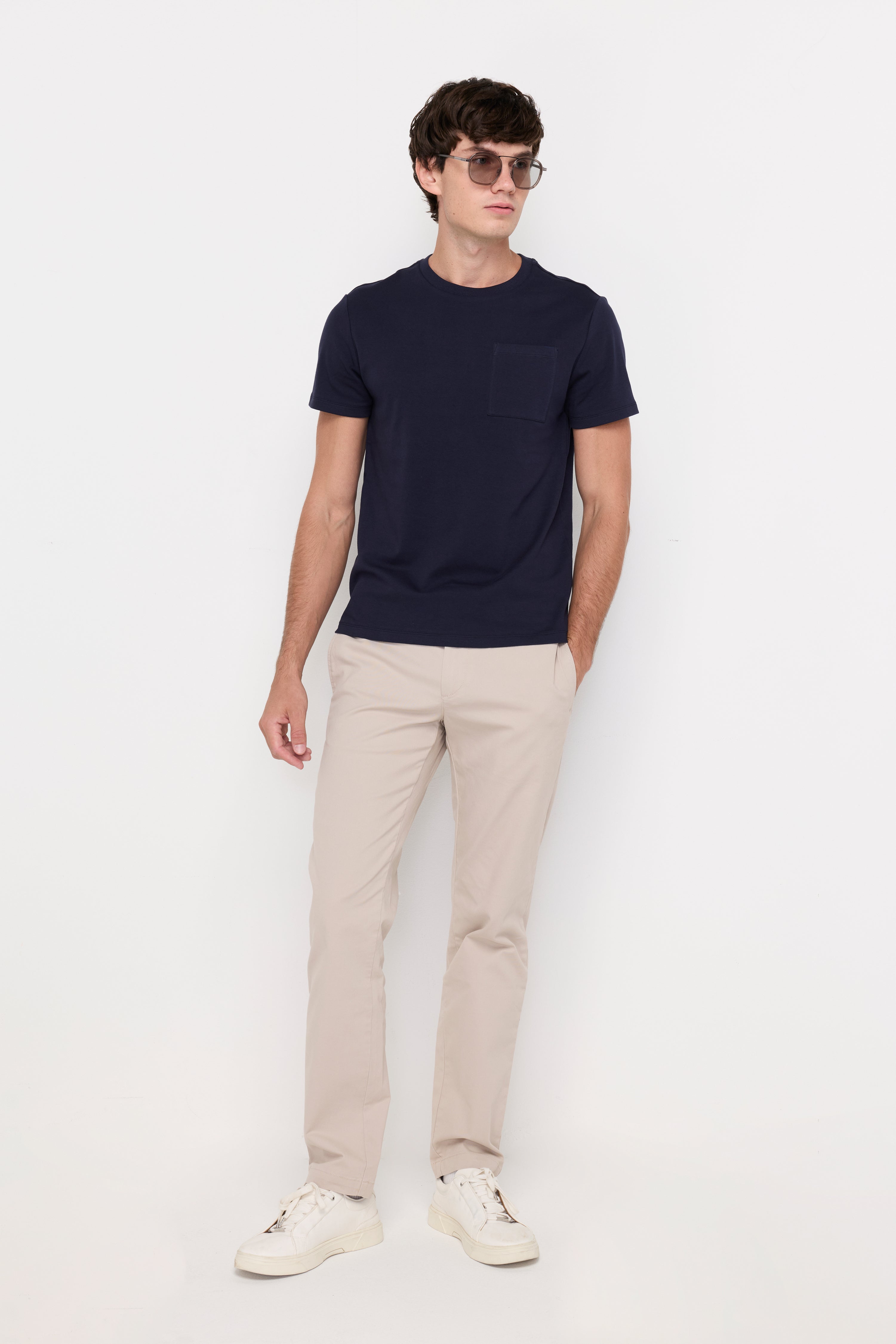 Essential Cotton Pocket Tee Navy