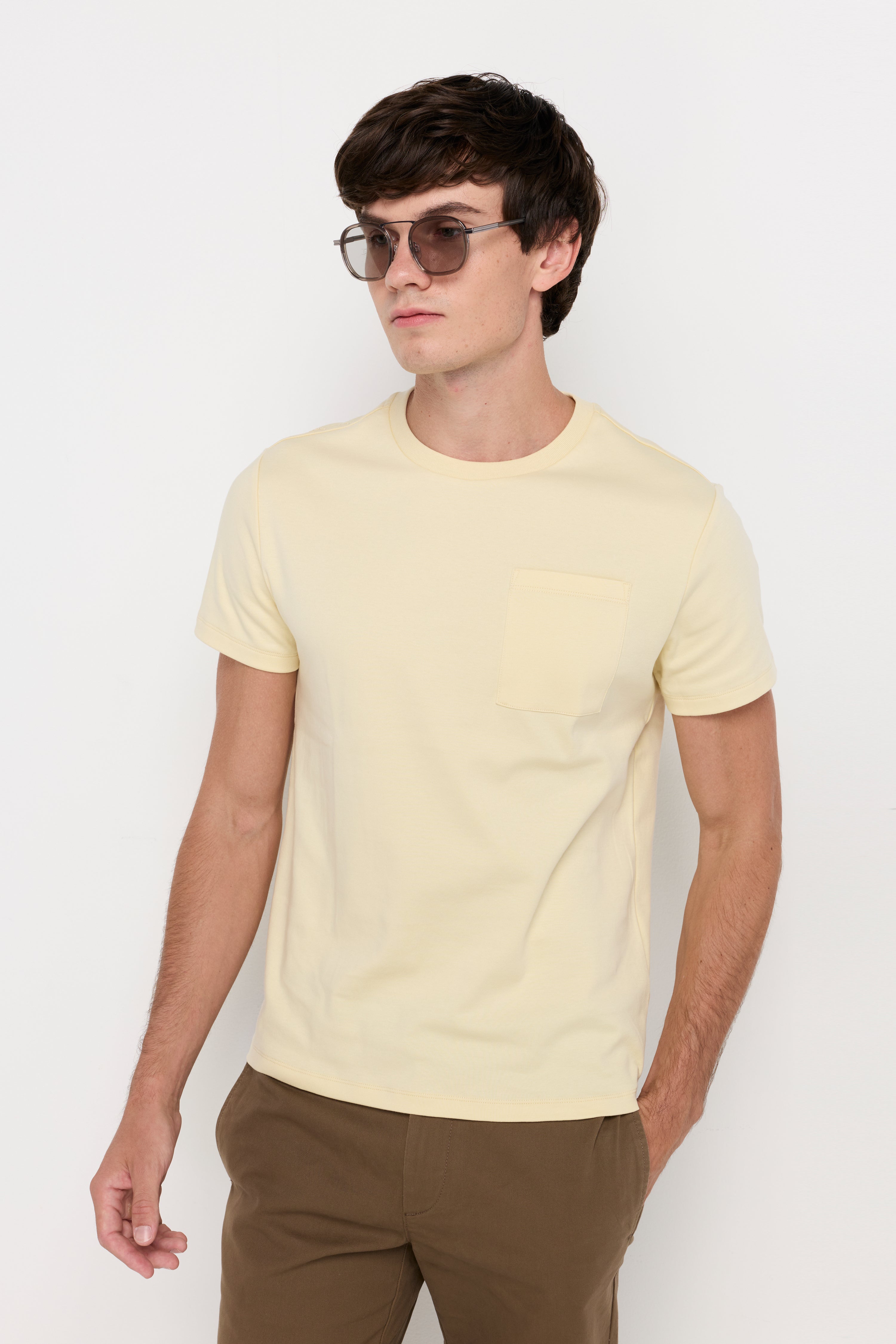 Essential Cotton Pocket Tee Yellow