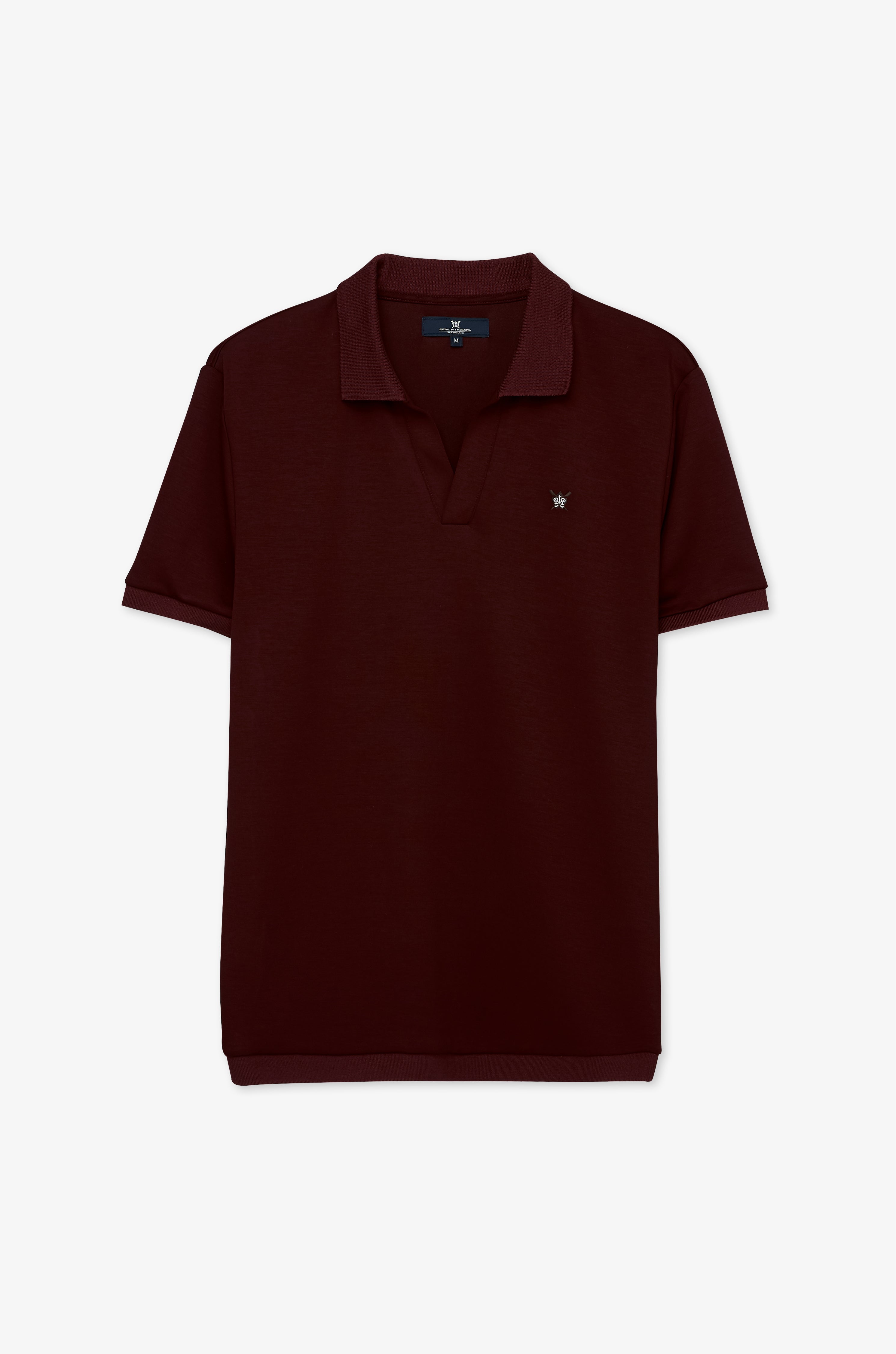 Essential Textured Knit Polo Maroon