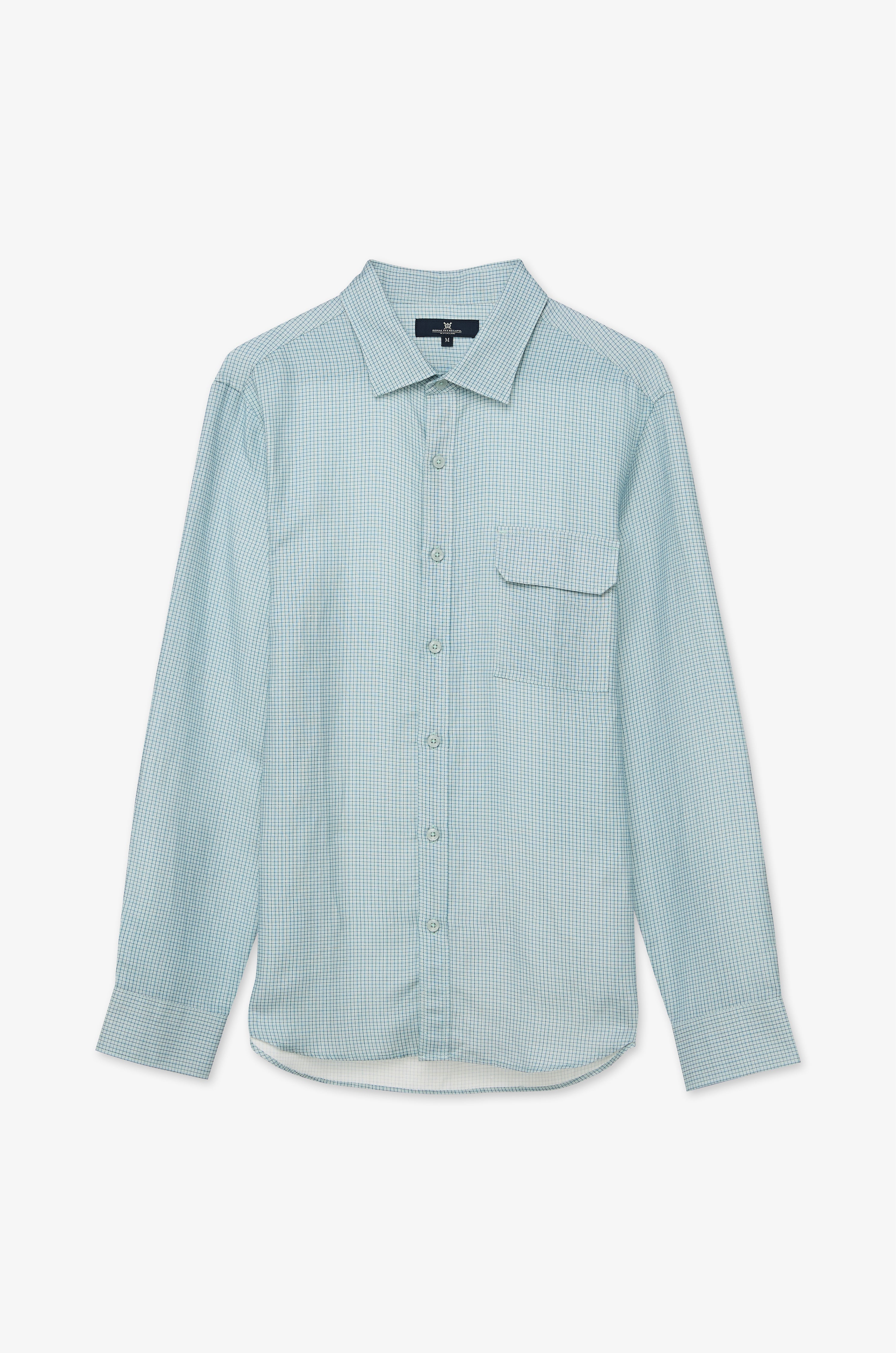 Textured Long-Sleeve Shirt Light Blue