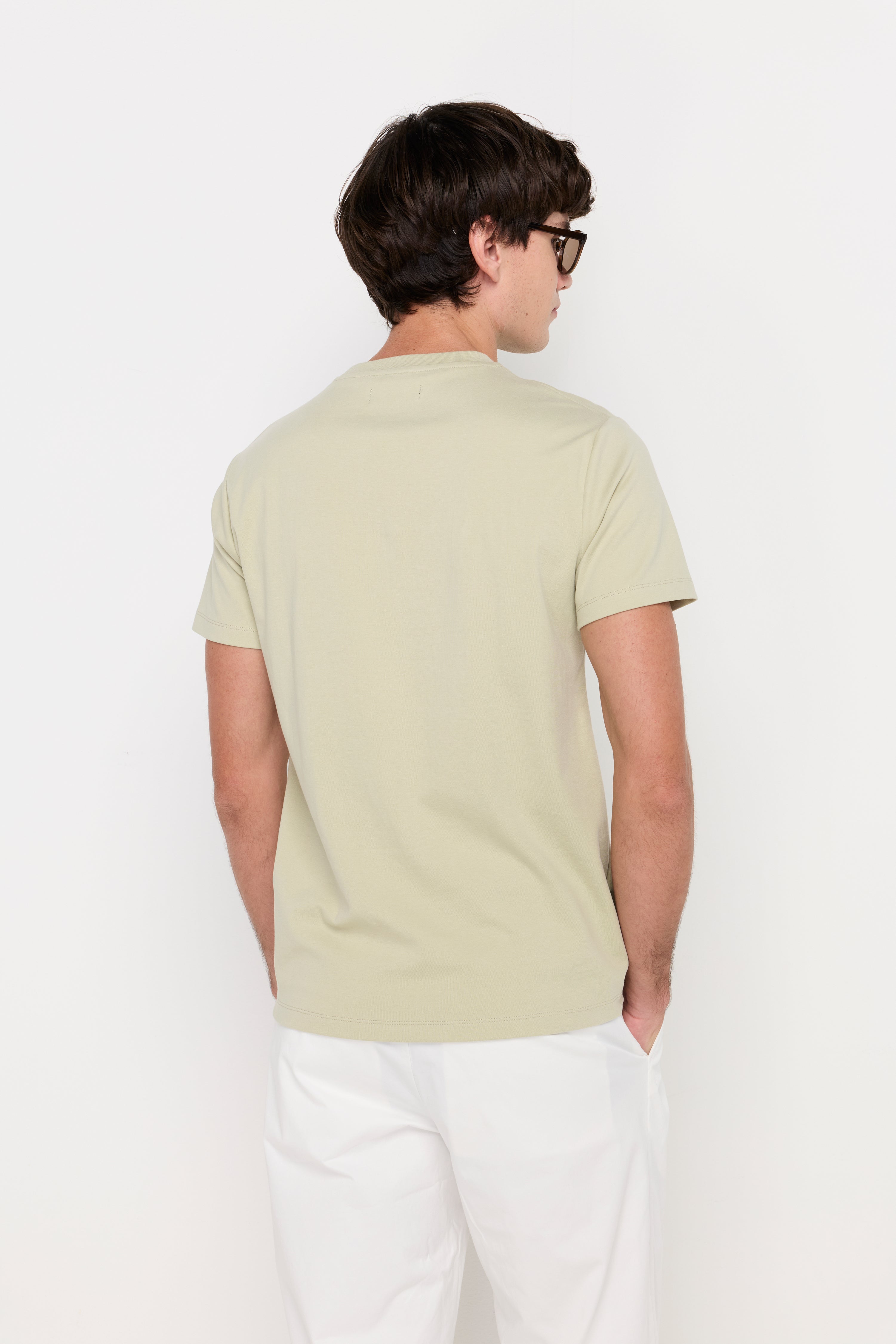 Abstract Graphic Cotton Tee Light Green