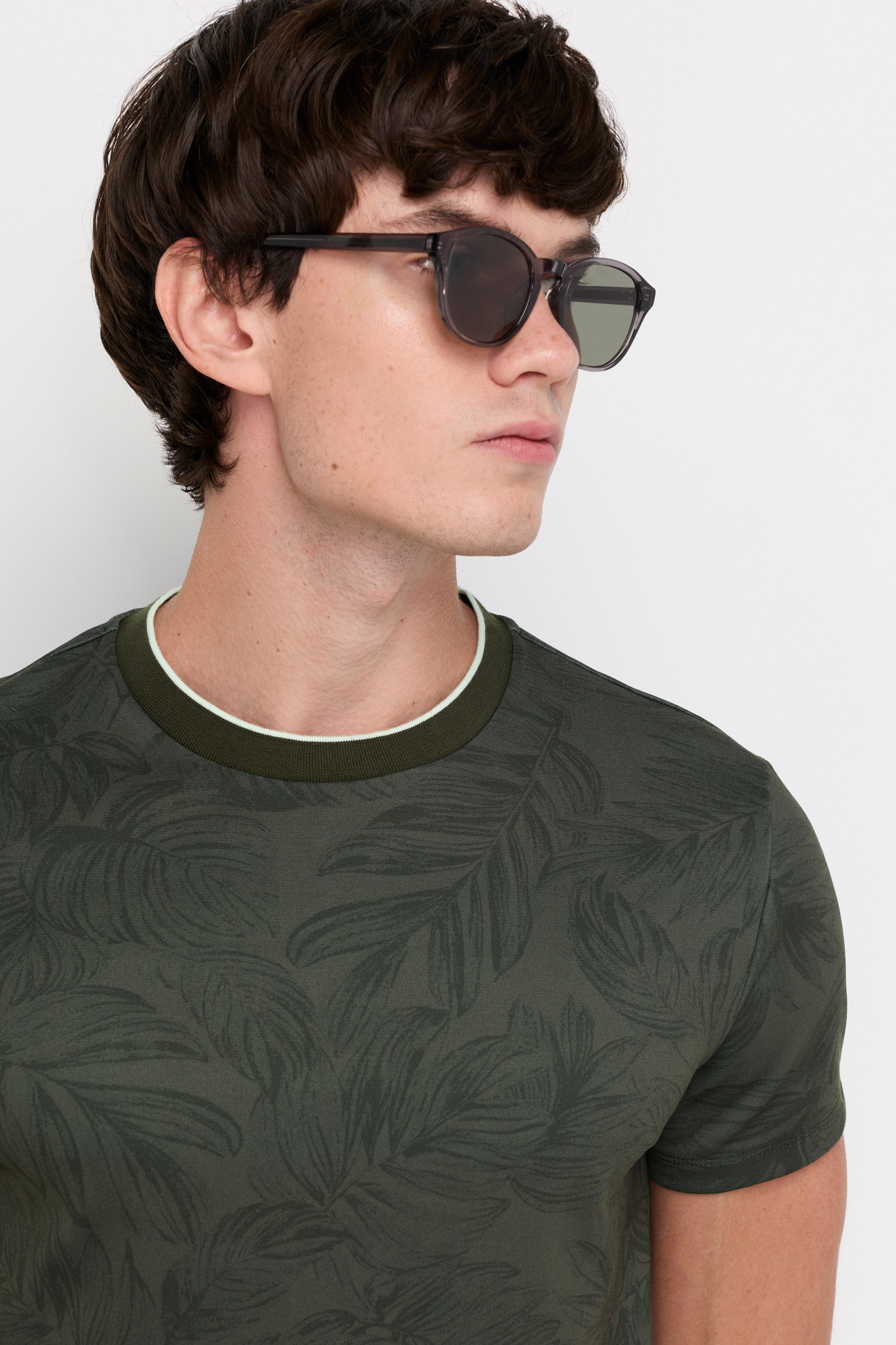 Tonal Botanical Tetured Knit Tee