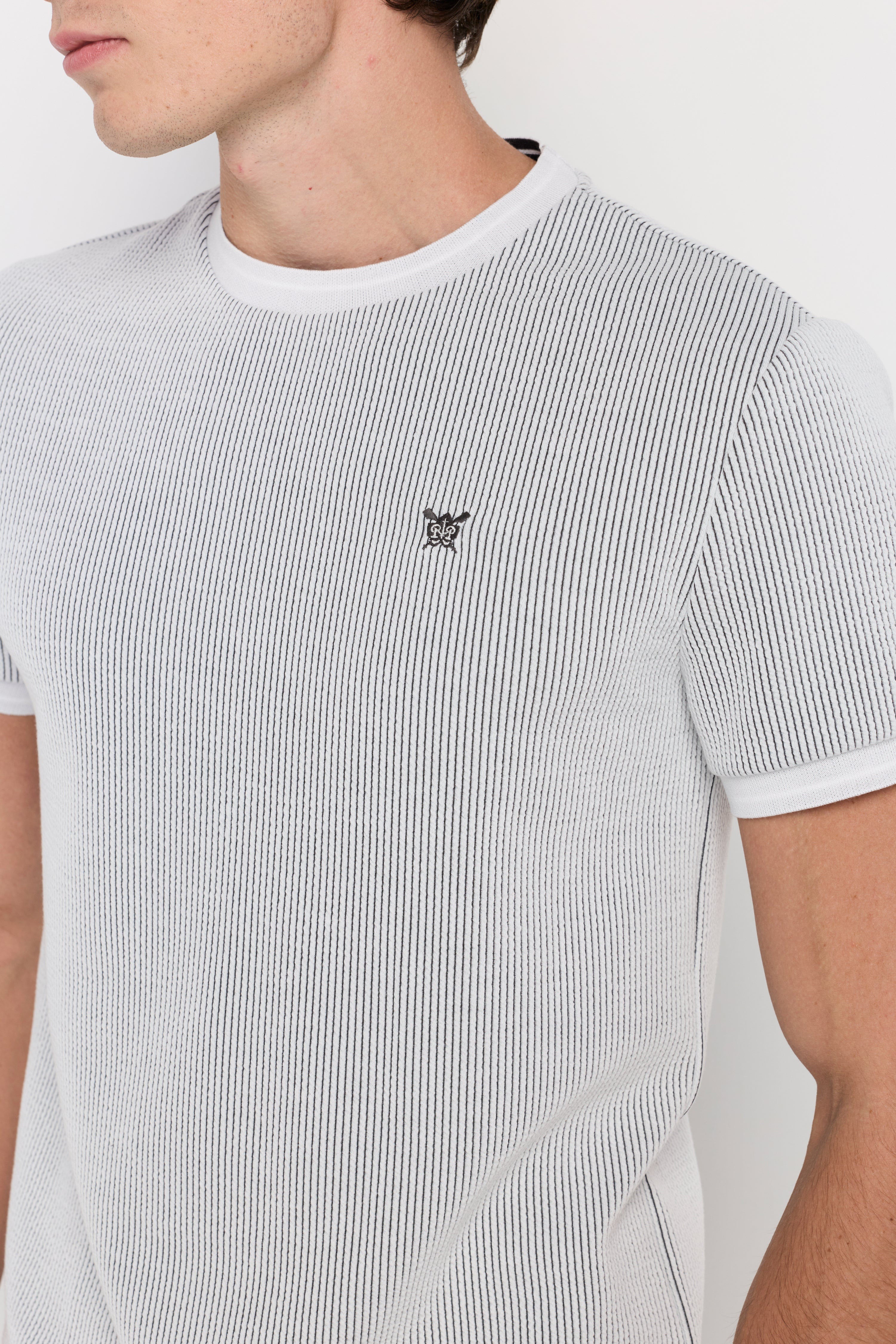 Fine Texture Knit Tee Off-White