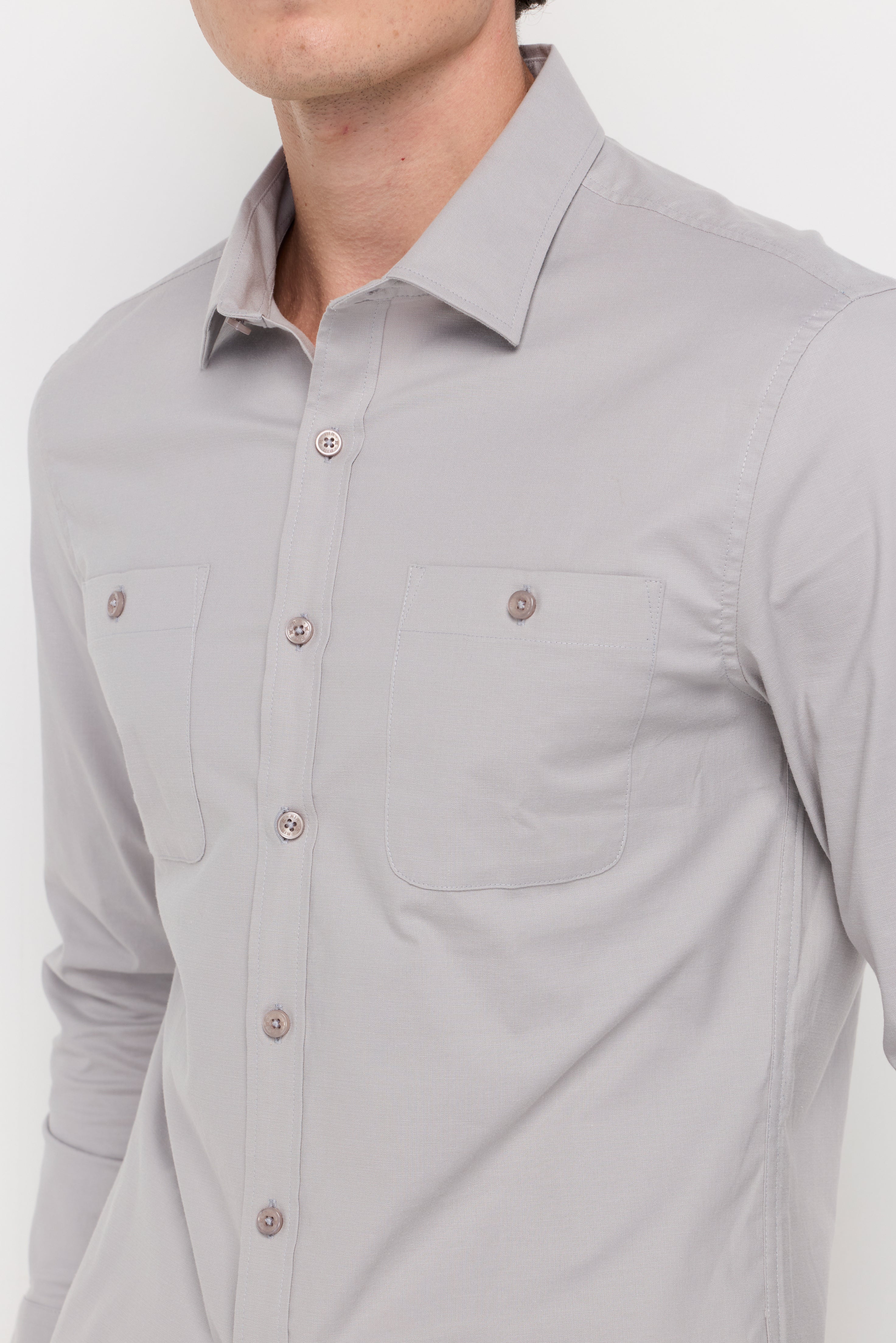 Utility Chest Pocket Shirt Grey
