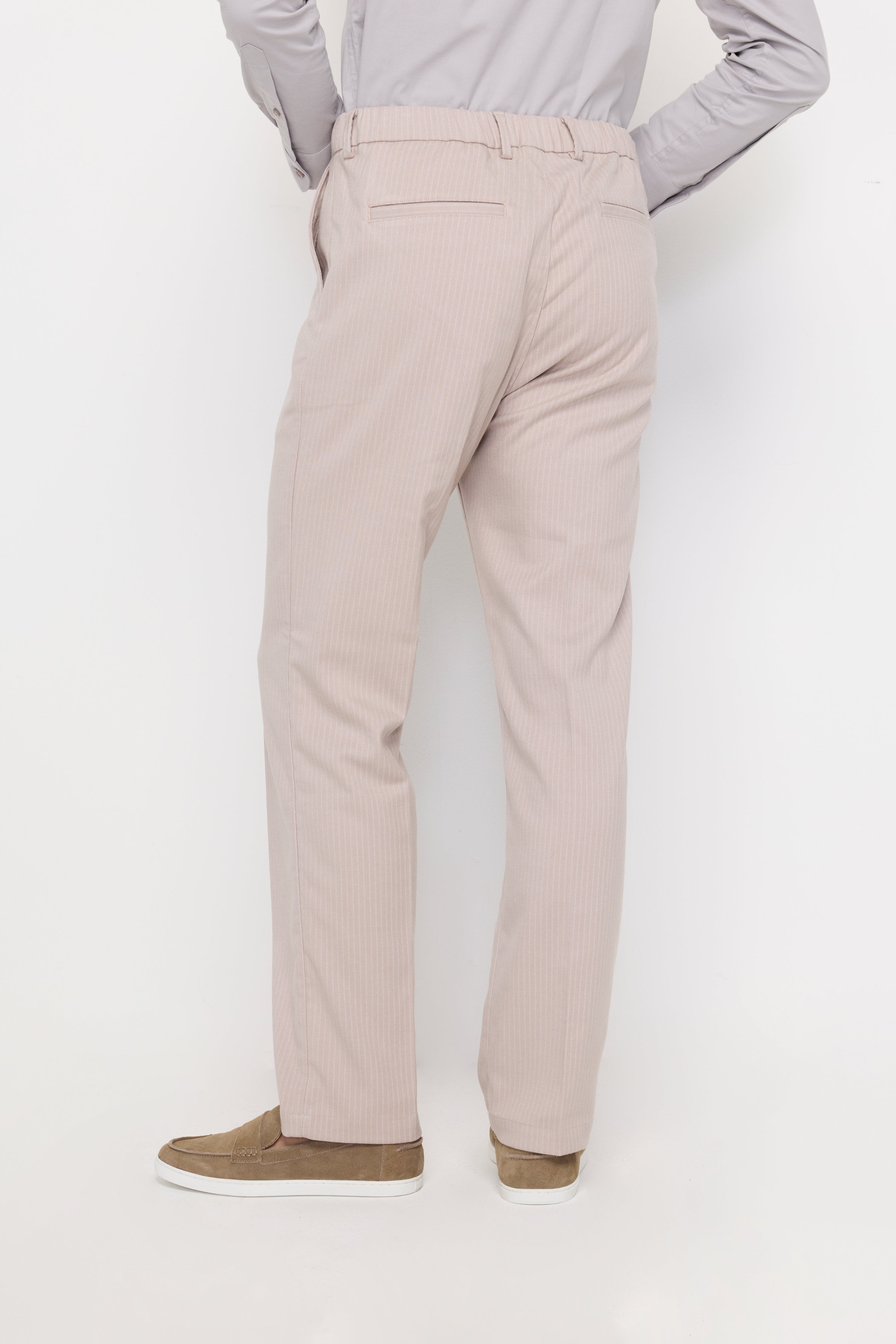 Textured Straight-Leg Trousers Beige