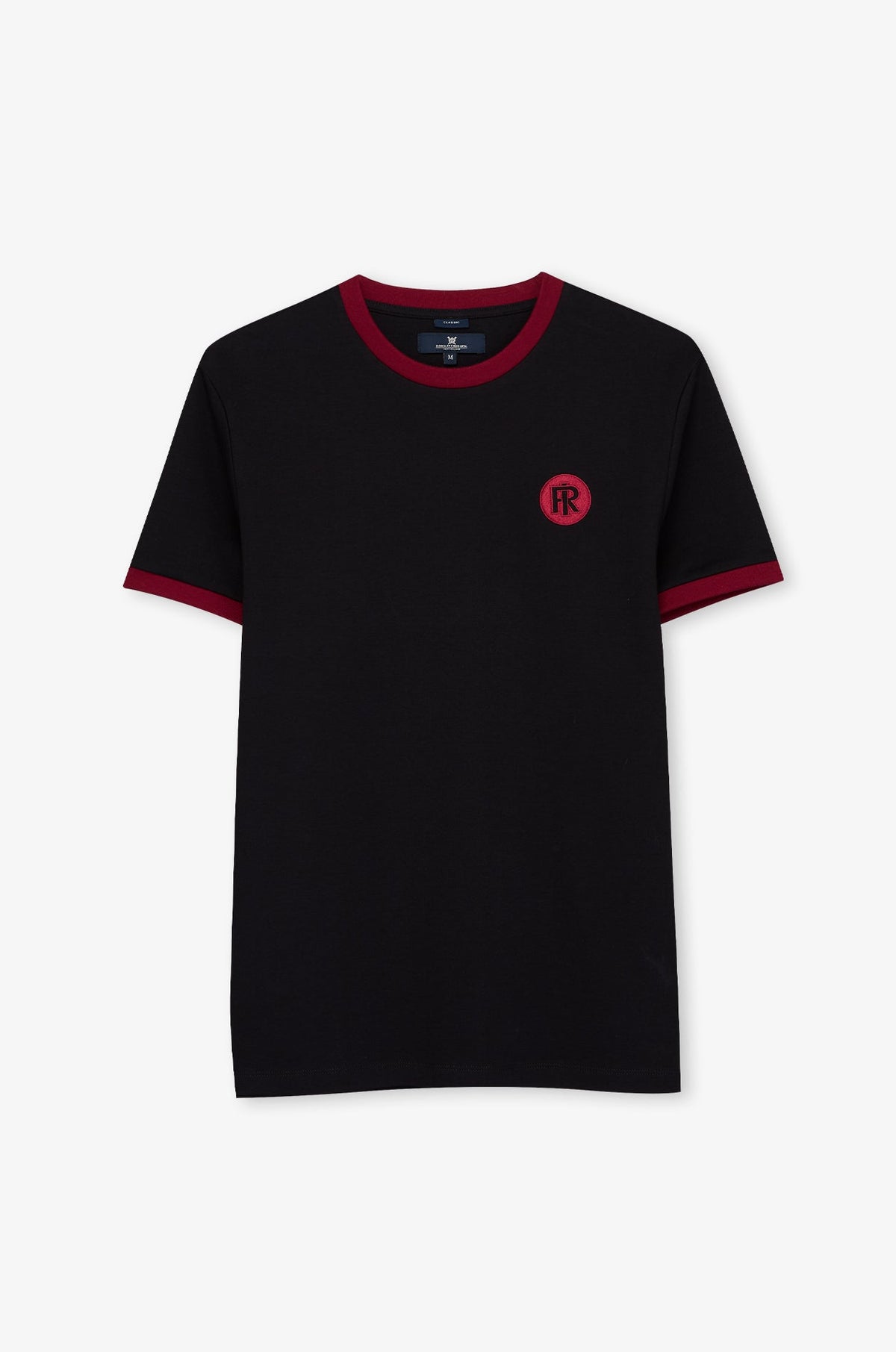 Contrast Trim Emblem Crew T-Shirt