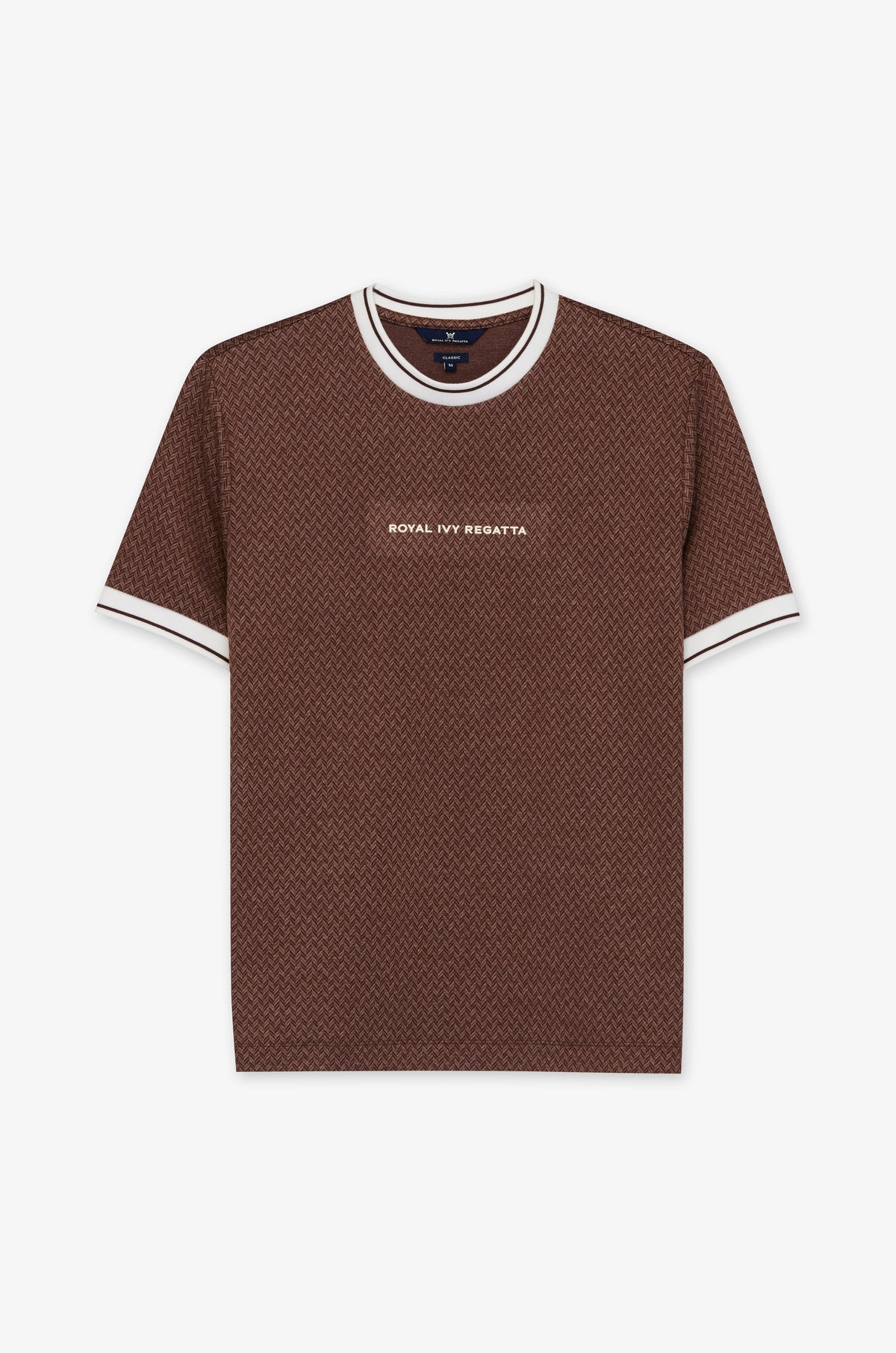 Contrast Neck Script Graphic T-Shirt