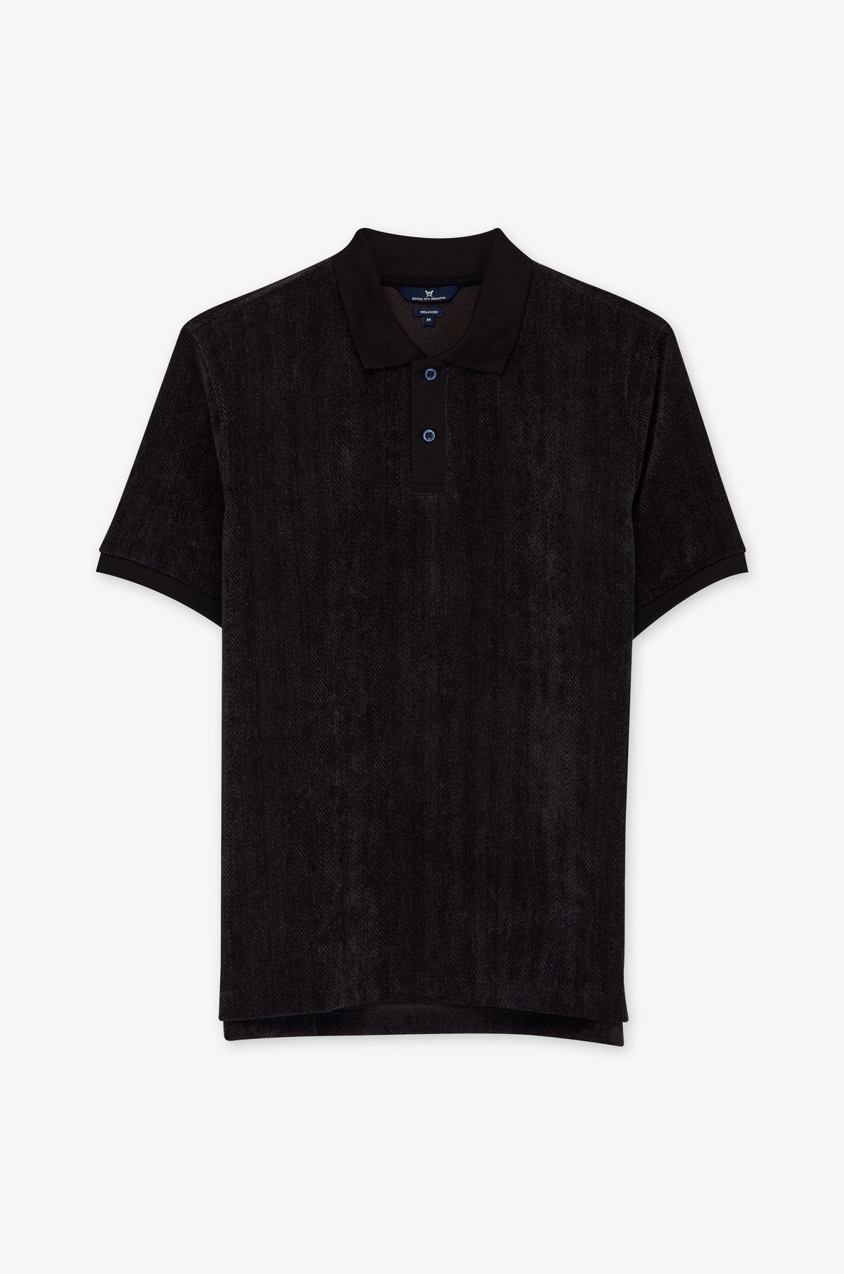 Textured Short Sleeve Button Polo